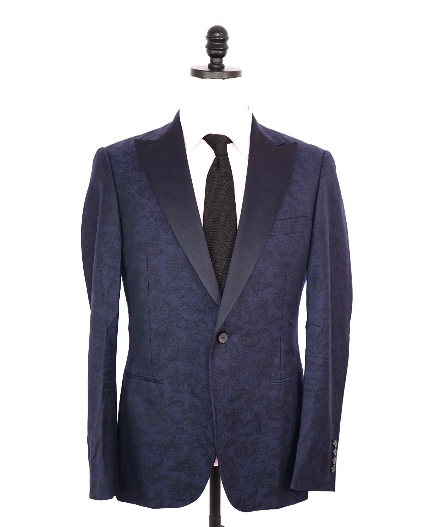 $1,295 SAKS 5TH AVE by SAMUELSOHN - Navy Floral Wool/Cotton Dinner Jacket - 38R