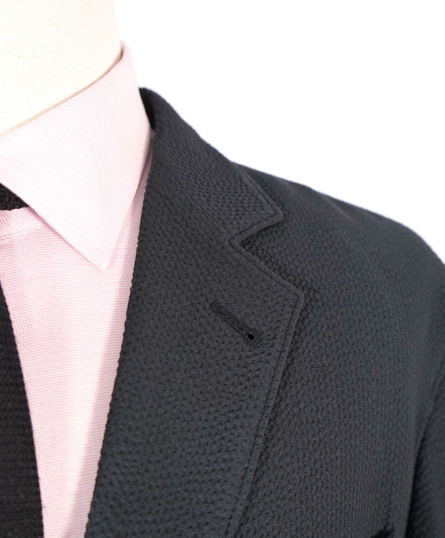 $2,595 GIORGIO ARMANI - Navy "UPTON" Seersucker Wool Blazer - 46R