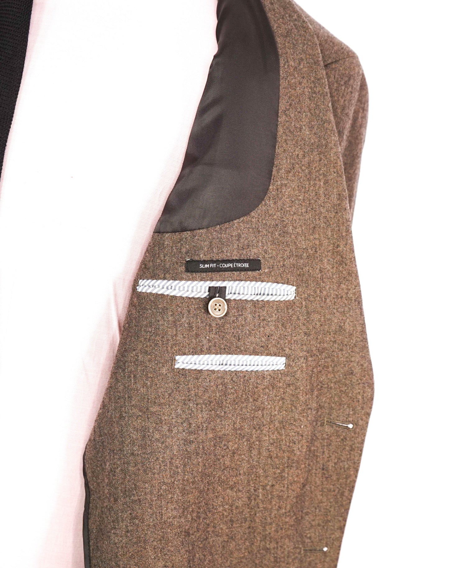 $995 SAKS FIFTH AVENUE - Brown/Gray Wool Blazer - 42R