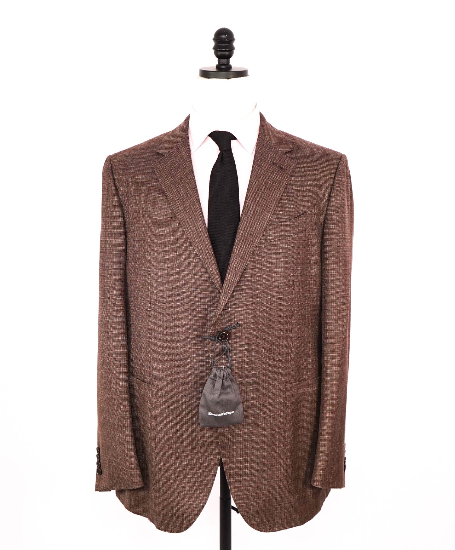 $3,750 ZEGNA - Brown Wool/Silk/Linen Blazer - 46R