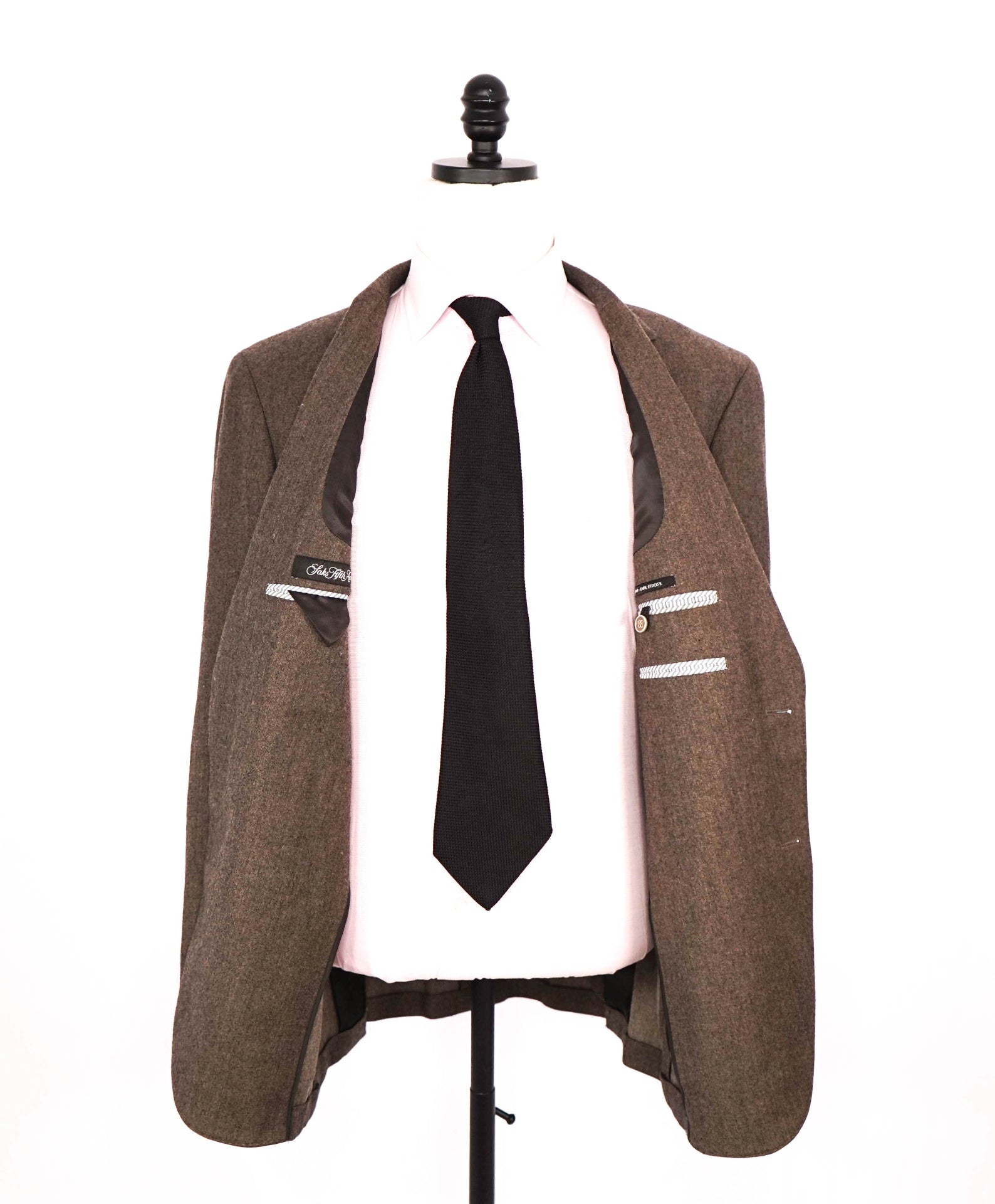 $995 SAKS FIFTH AVENUE - Brown/Gray Wool Blazer - 42R