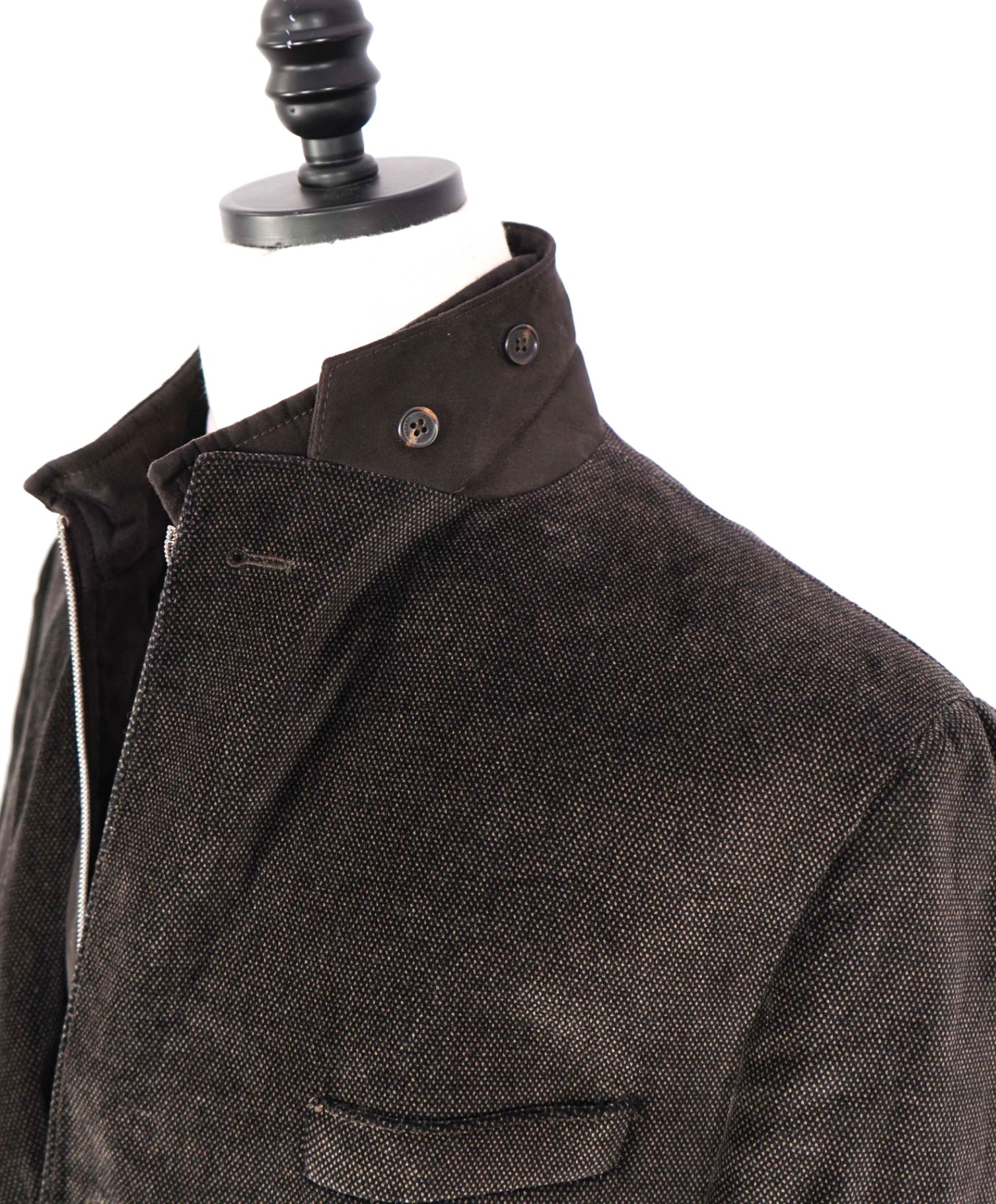 $2,035 CORNELIANI - Brown Velvet Suede Jacket Winter Blazer - 46R