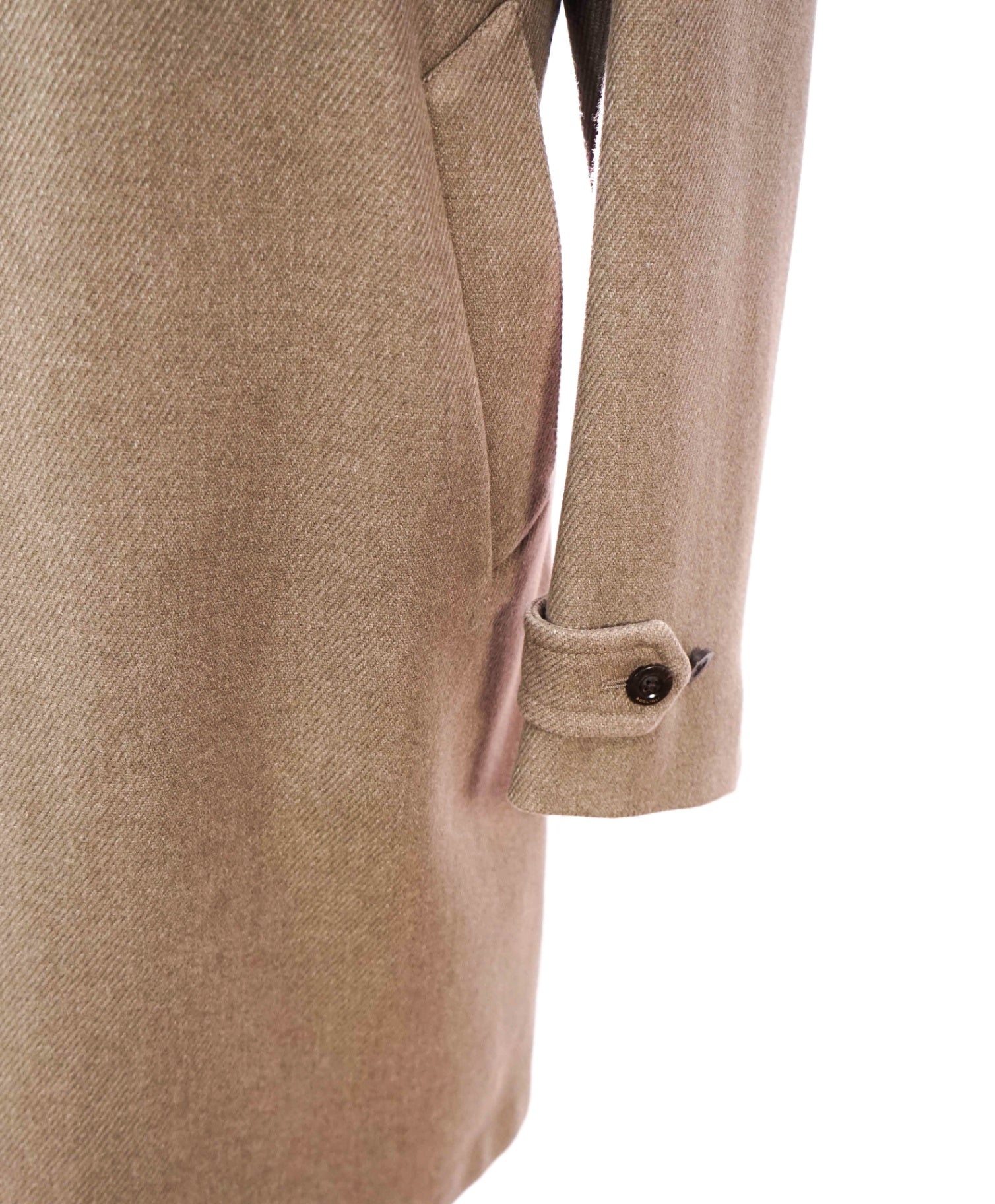 $1,595 BOGLIOLI - Tan Twill Wool Overcoat - 42R