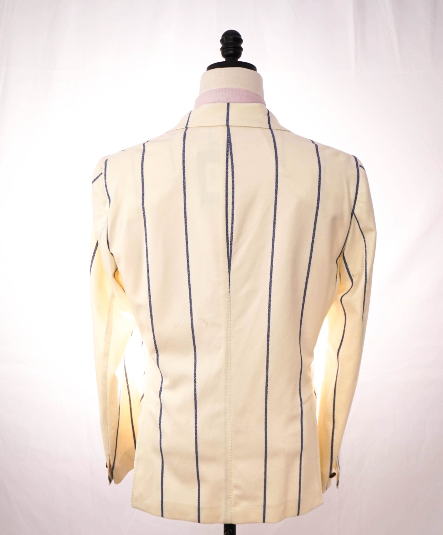 $2,395 ELEVENTY - Ivory/Blue Chalk Stripe Wool "JOGGER" Suit - 40