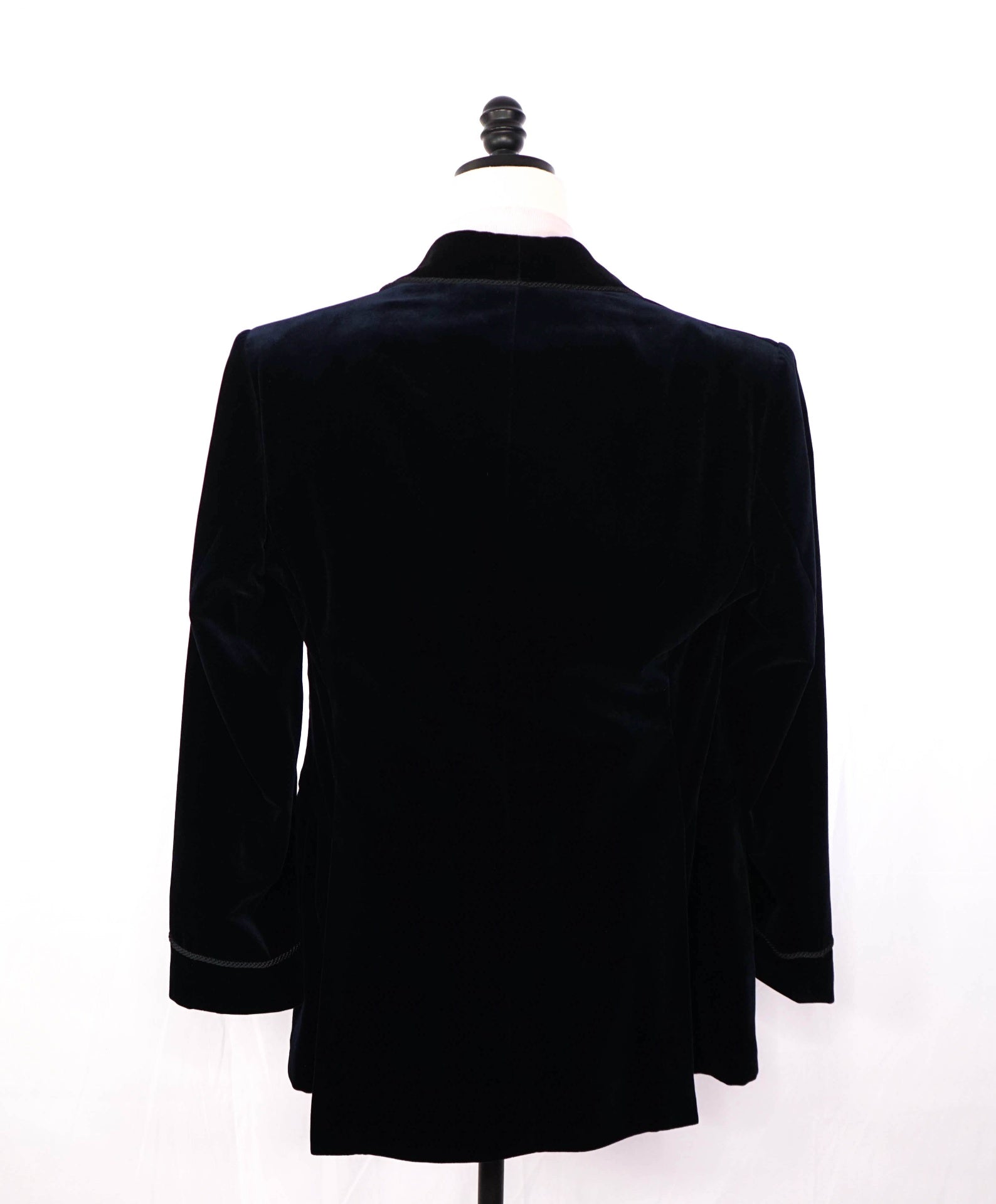 $1,712 FAVOURBROOK - Navy Velvet Double Breasted Smoking Jacket - 38