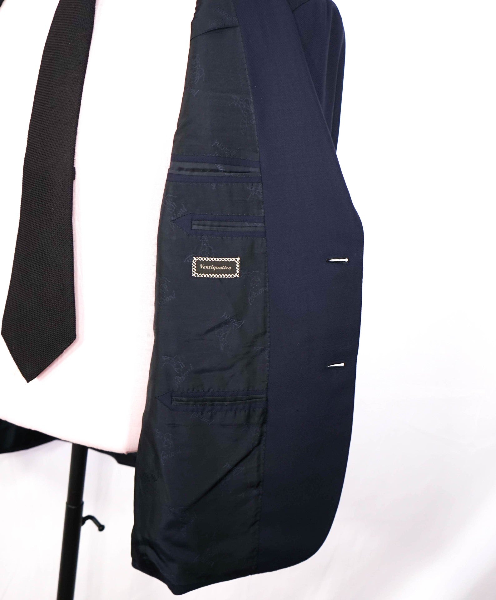 $6,700 BRIONI - Solid Navy Blue "VENTIQUATRO" Wool Suit - 46R