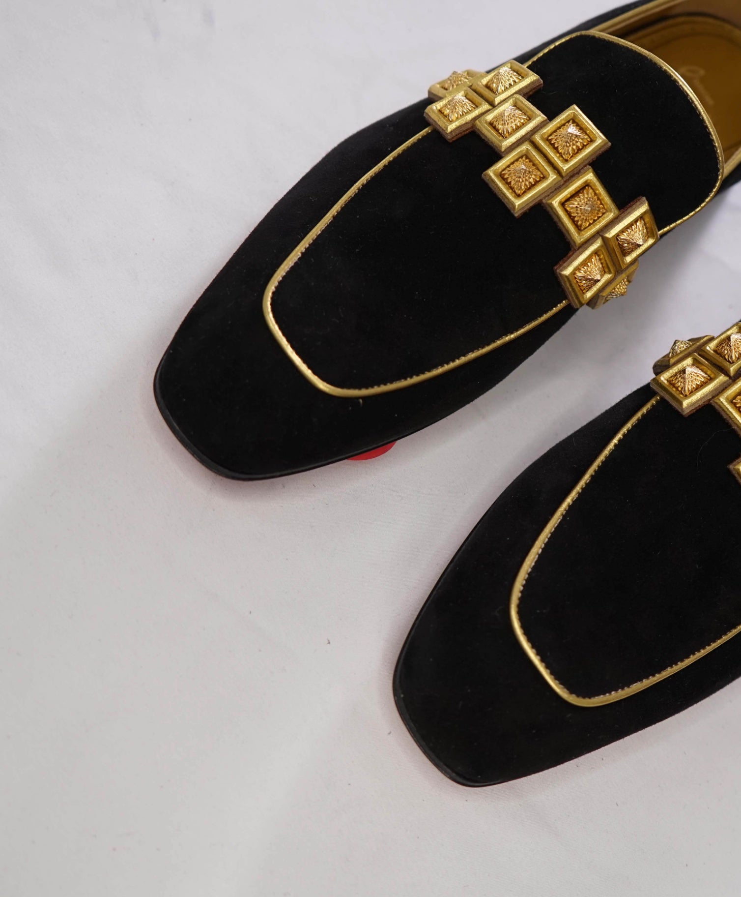 $1,195 LOUBOUTIN - Black "Night on the Gange Diwali" Loafers - US 10.5 (43.5EU)