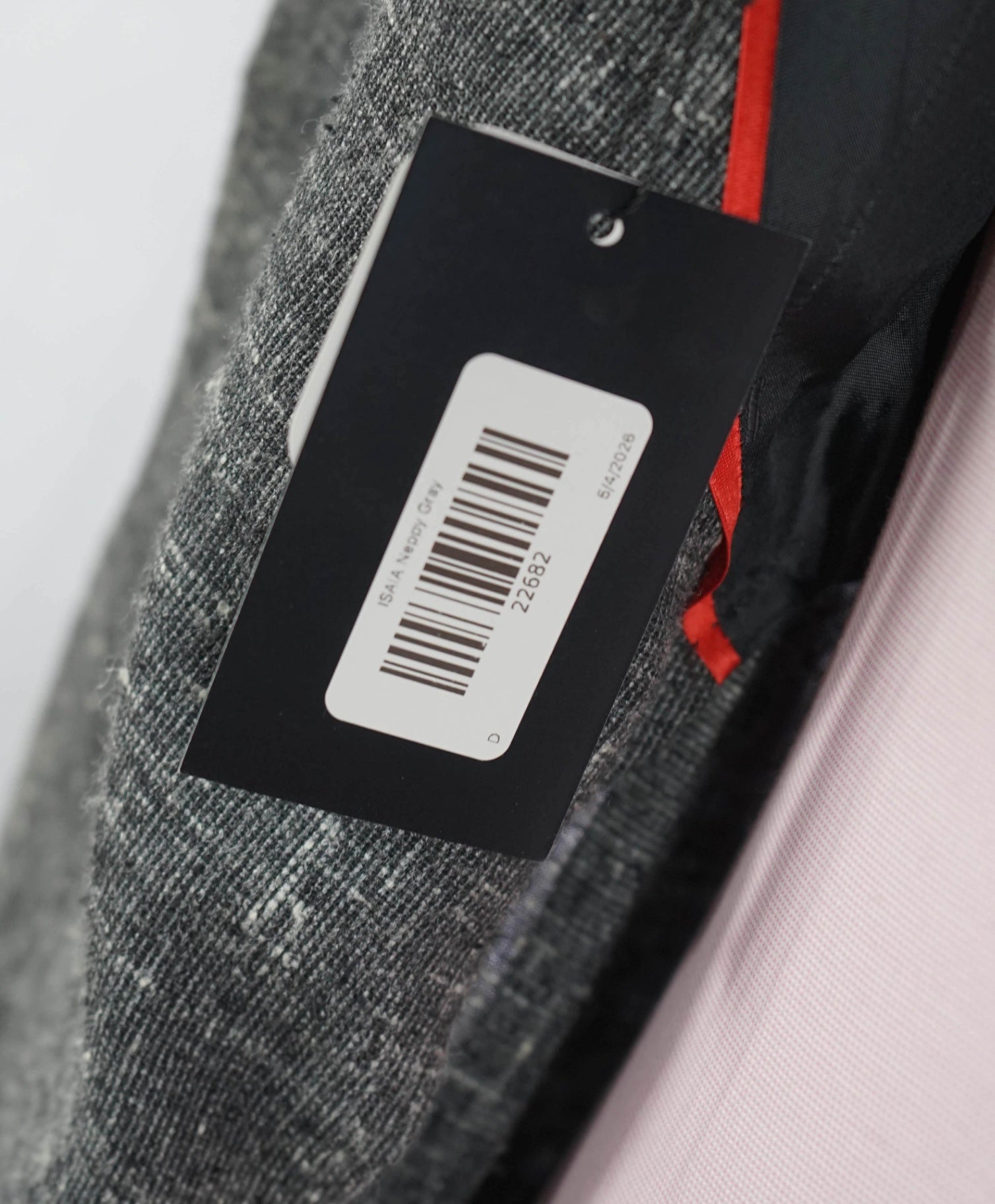 $4,500 ISAIA - Gray Wool/Silk/Cotton Fleck White Gray Blazer - 40R