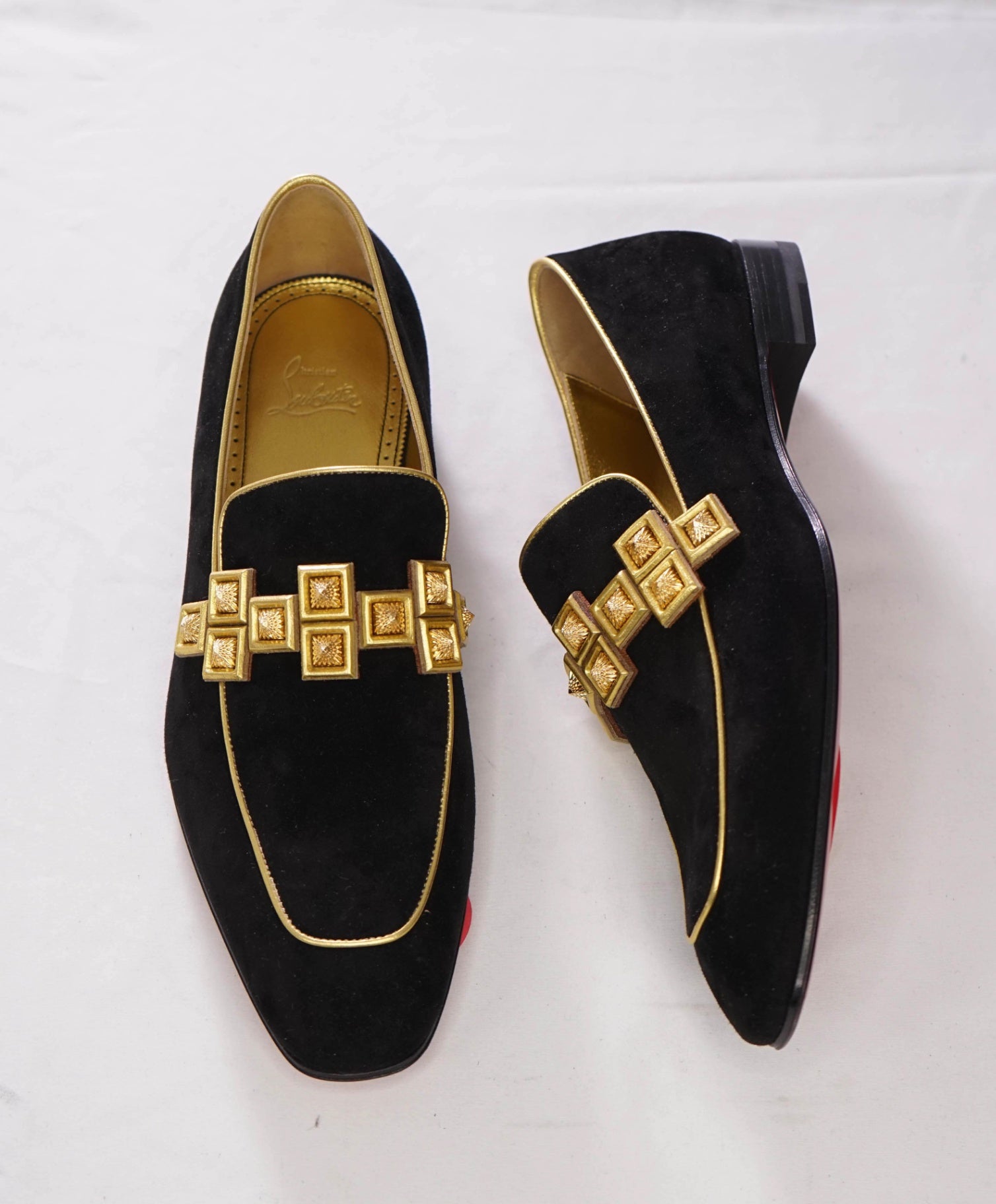 $1,195 LOUBOUTIN - Black "Night on the Gange Diwali" Loafers - US 10.5 (43.5EU)