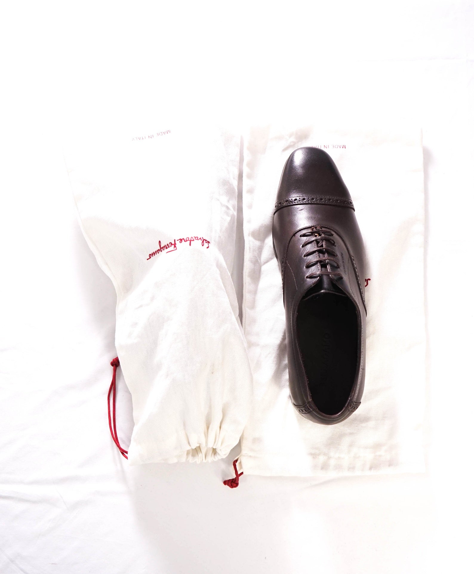 $950 FERRAGAMO - Brown Leather "RILEY" Oxfords - 10.5 EE