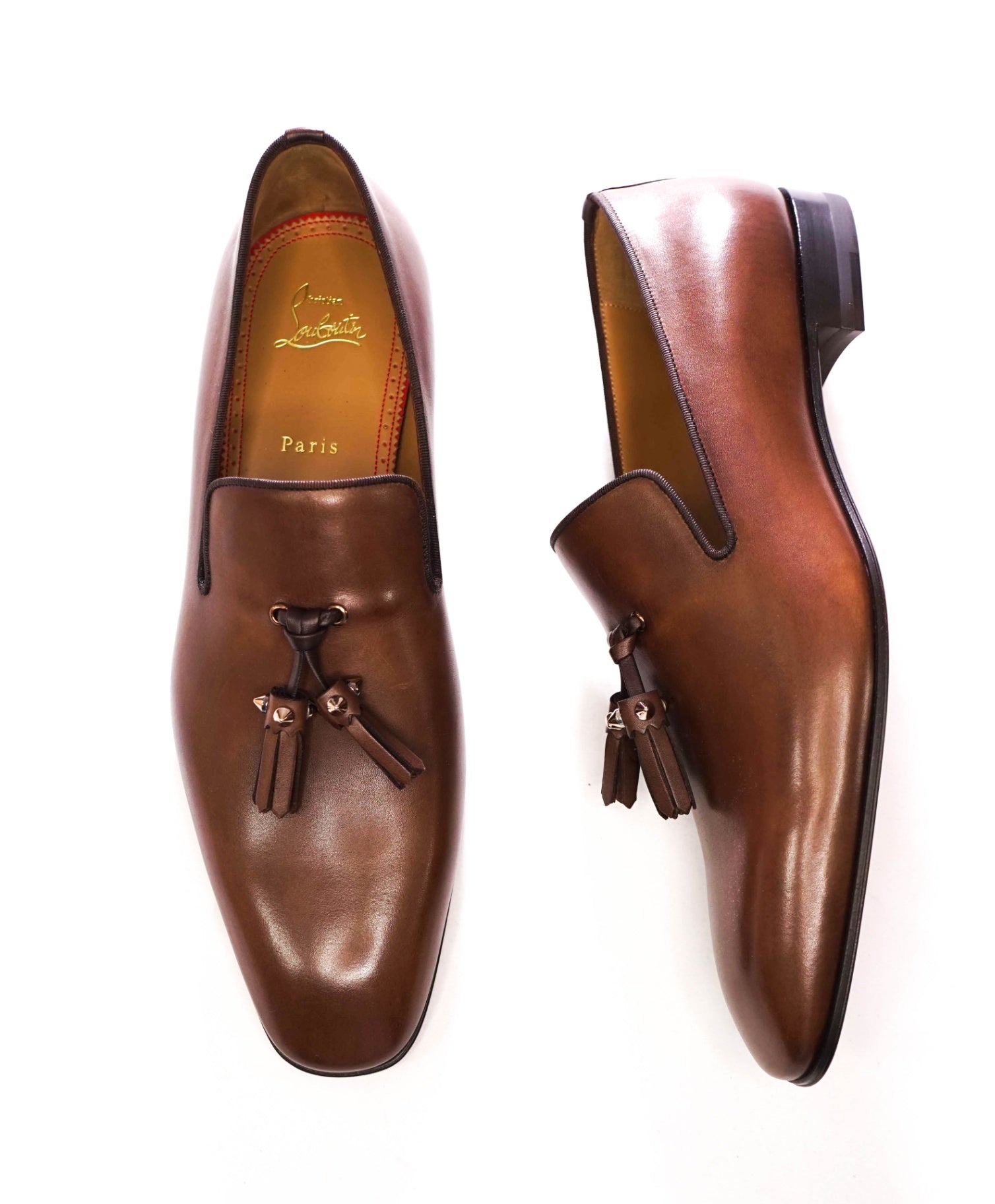 $1,050 LOUBOUTIN - Brown "DANDELION" Tassel Loafers - US 10 (43EU)