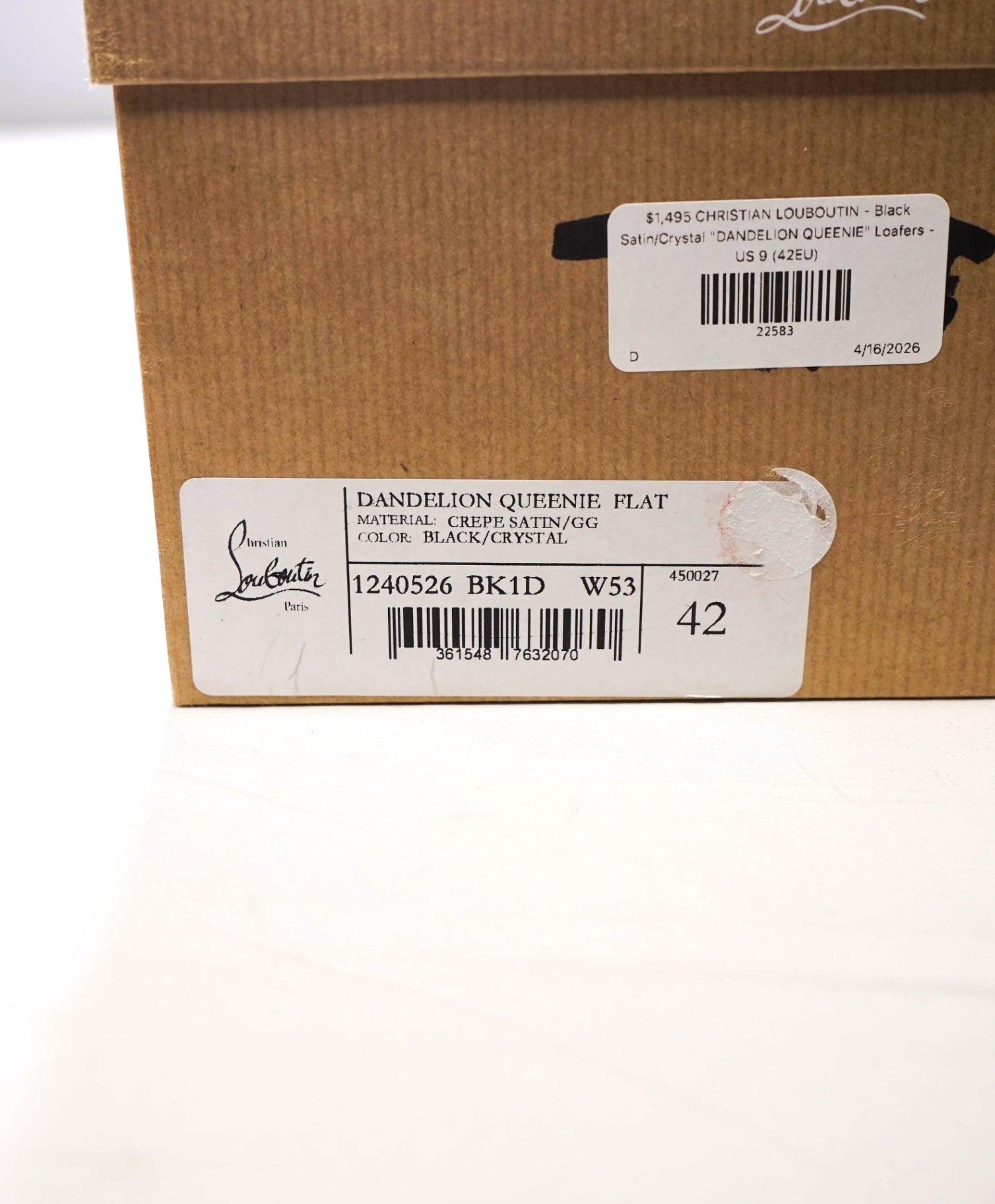 $1,495 LOUBOUTIN - Black Satin "DANDELION QUEENIE" Loafers - US 9 (42EU)
