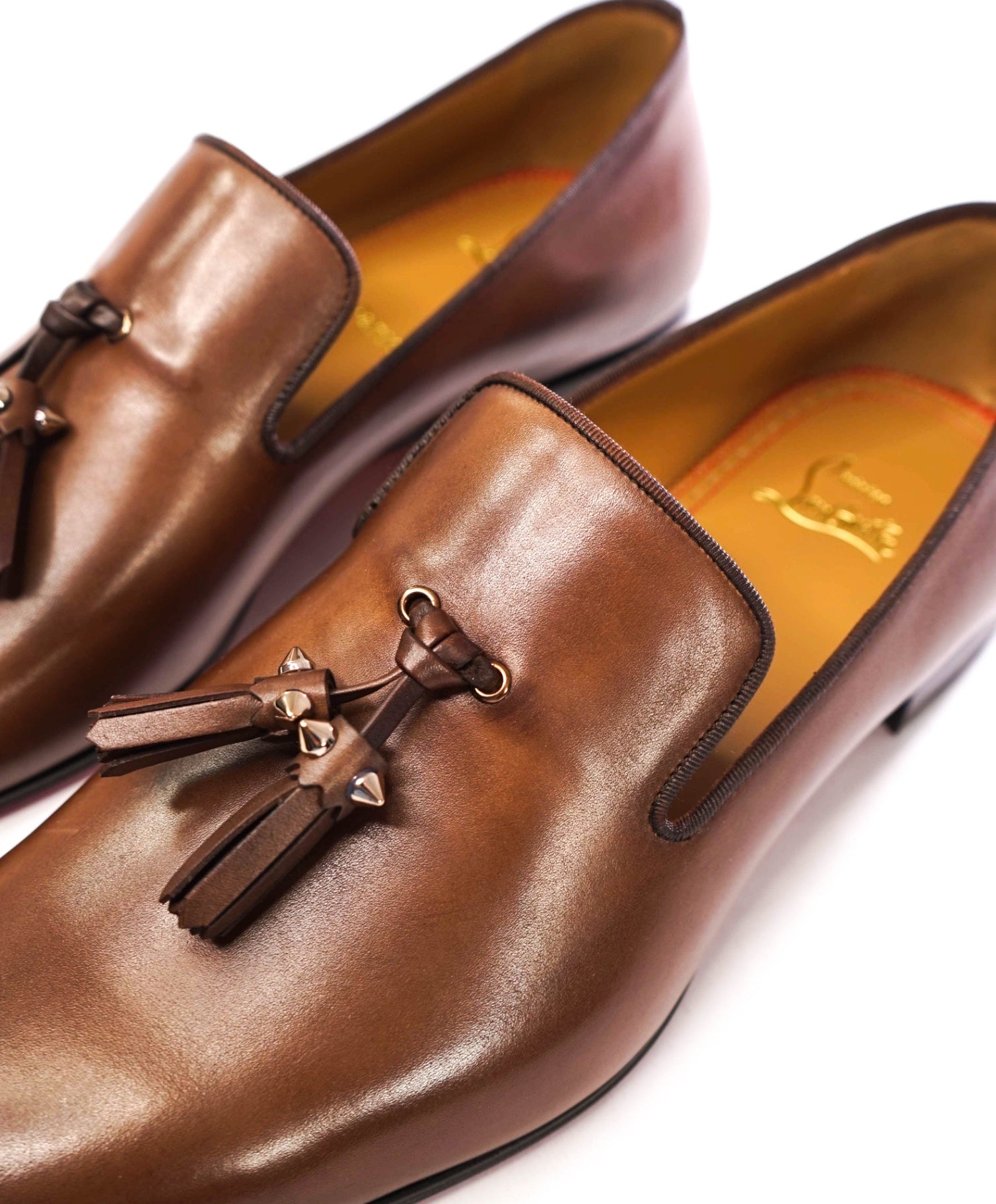 $1,050 LOUBOUTIN - Brown "DANDELION" Tassel Loafers - US 10 (43EU)
