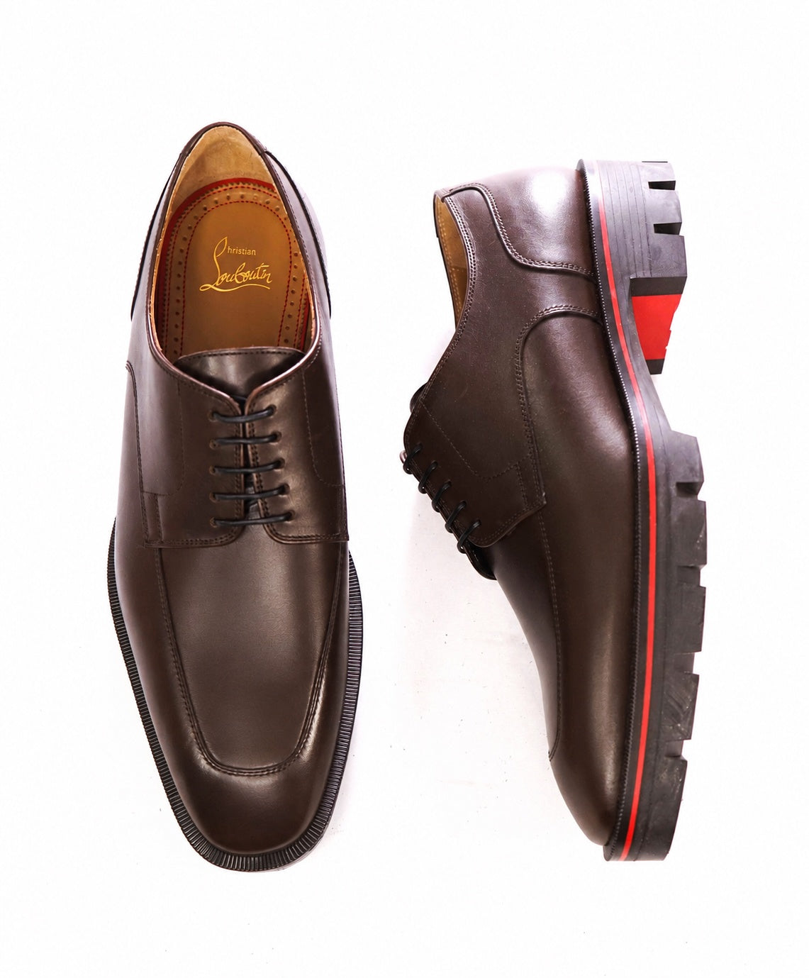 $1,190 LOUBOUTIN - Brown Lug Sole *DAVISOL* Derby - US 10.5 (43.5EU)
