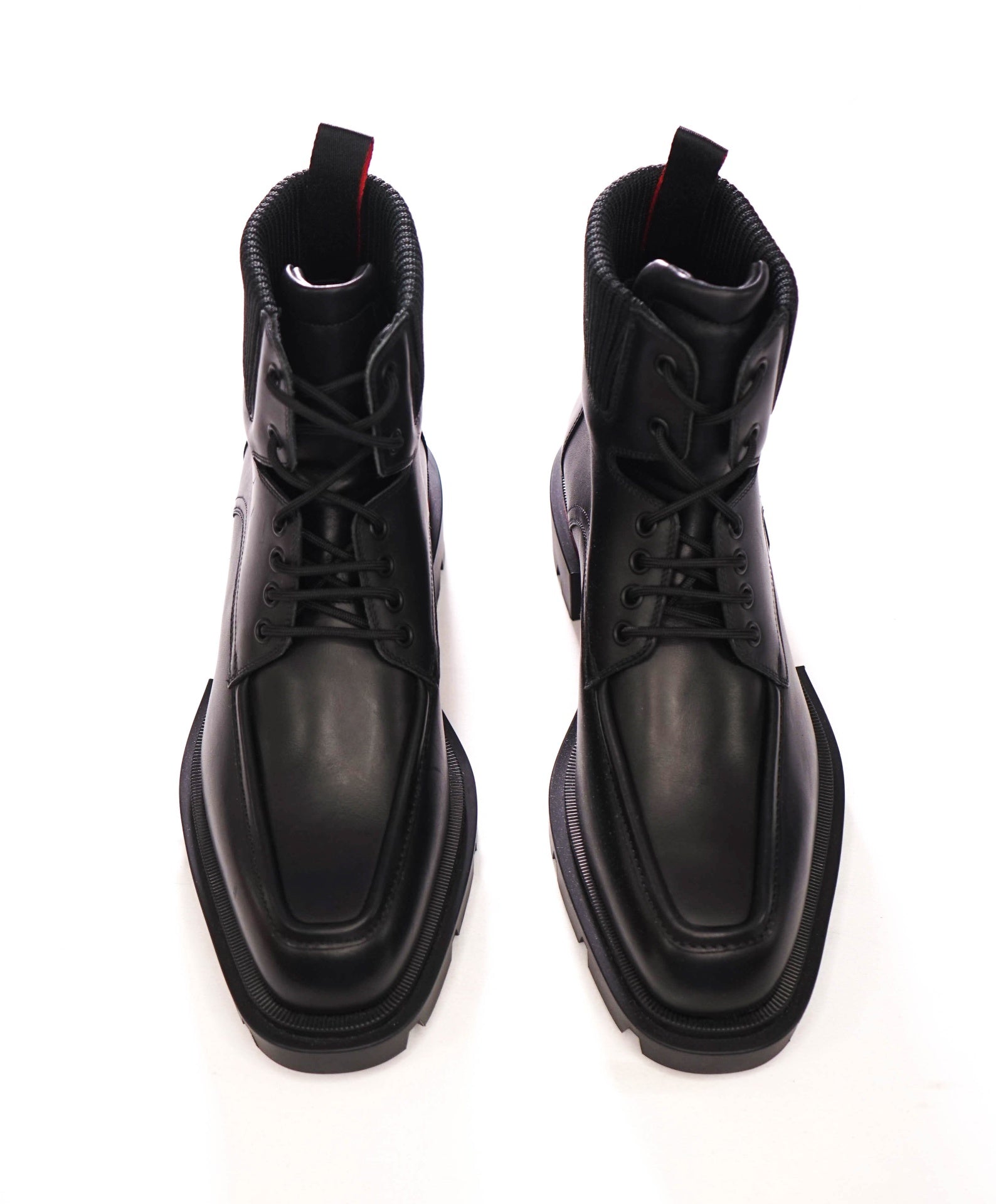$1,495 CHRISTIAN LOUBOUTIN - Black Leather "OUR WALK" Ankle Boots - US 8 (41EU)