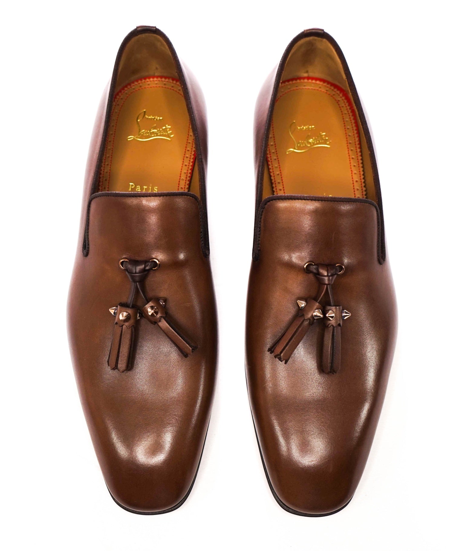 $1,050 LOUBOUTIN - Brown "DANDELION" Tassel Loafers - US 10 (43EU)