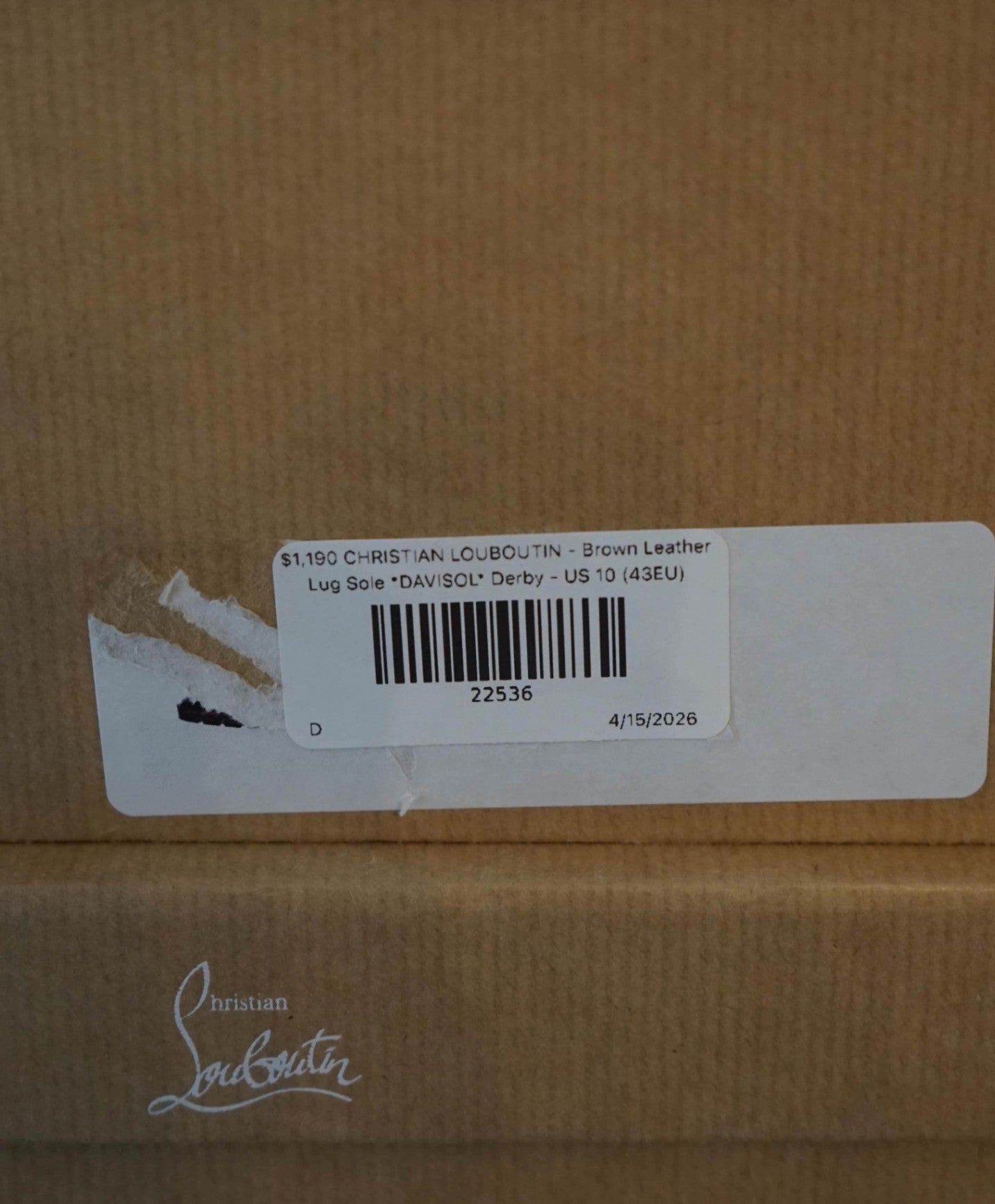 $1,190 LOUBOUTIN - Brown Lug Sole *DAVISOL* Derby - US 10 (43EU)