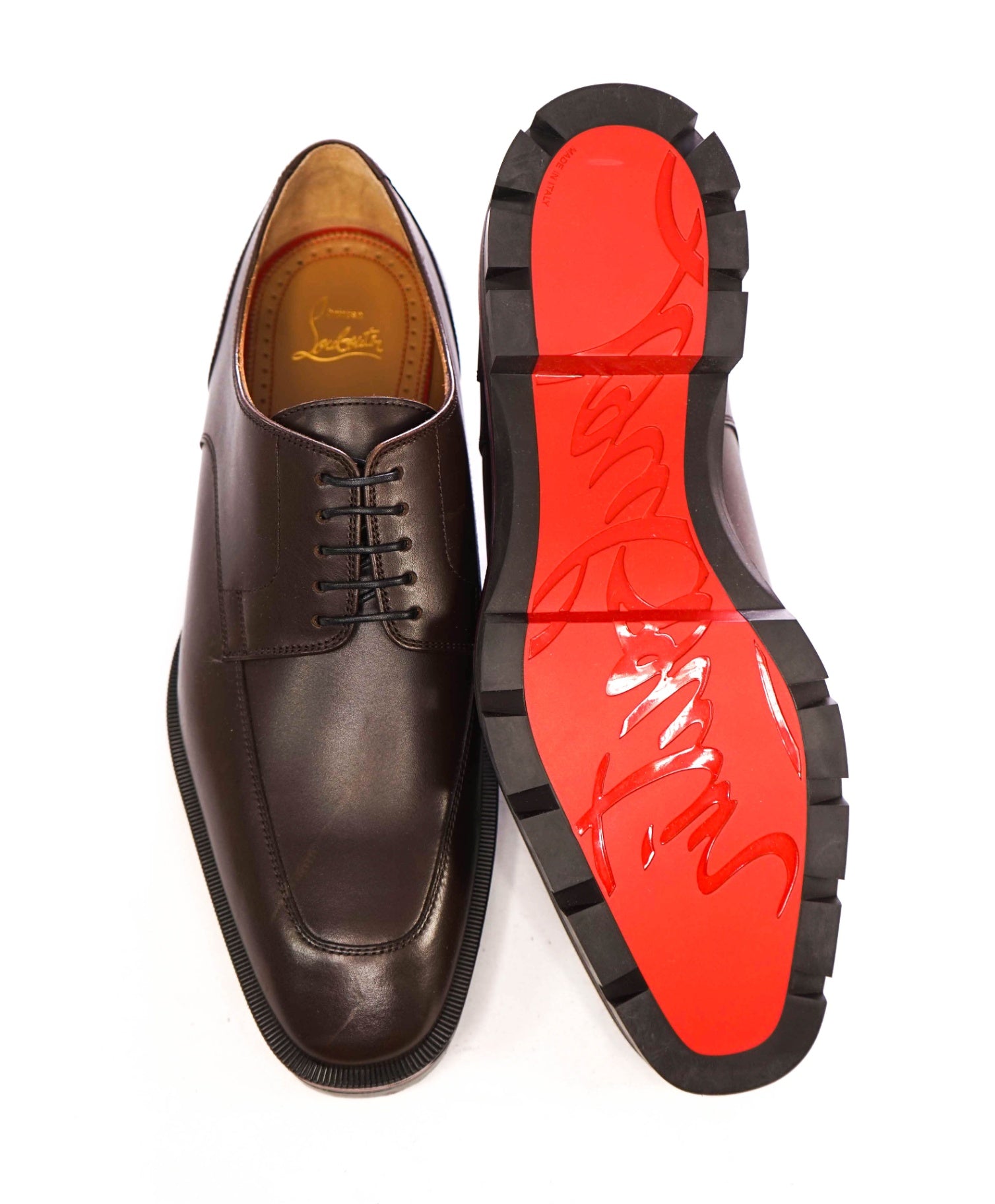 $1,190 LOUBOUTIN - Brown Lug Sole *DAVISOL* Derby - US 10 (43EU)