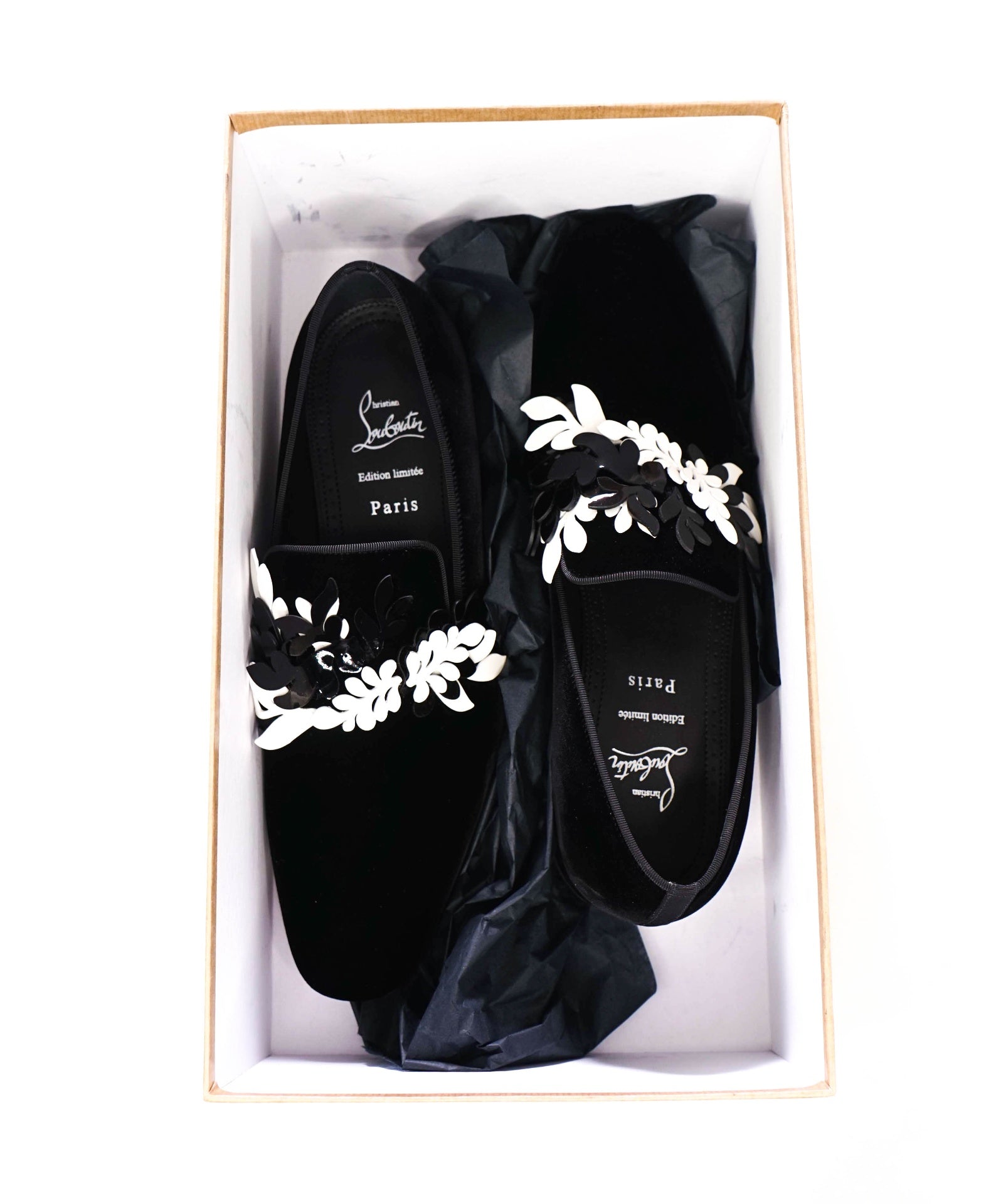 $1,050 LOUBOUTIN - Velvet "DANDELION PETUNIA" Lmtd Edition Loafers - US 9 (42EU)
