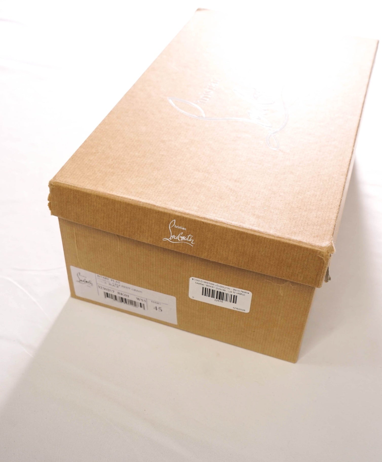 $1,145 LOUBOUTIN - Black Pebble Leather "BOABI" Oxfords - US 12 (45EU)