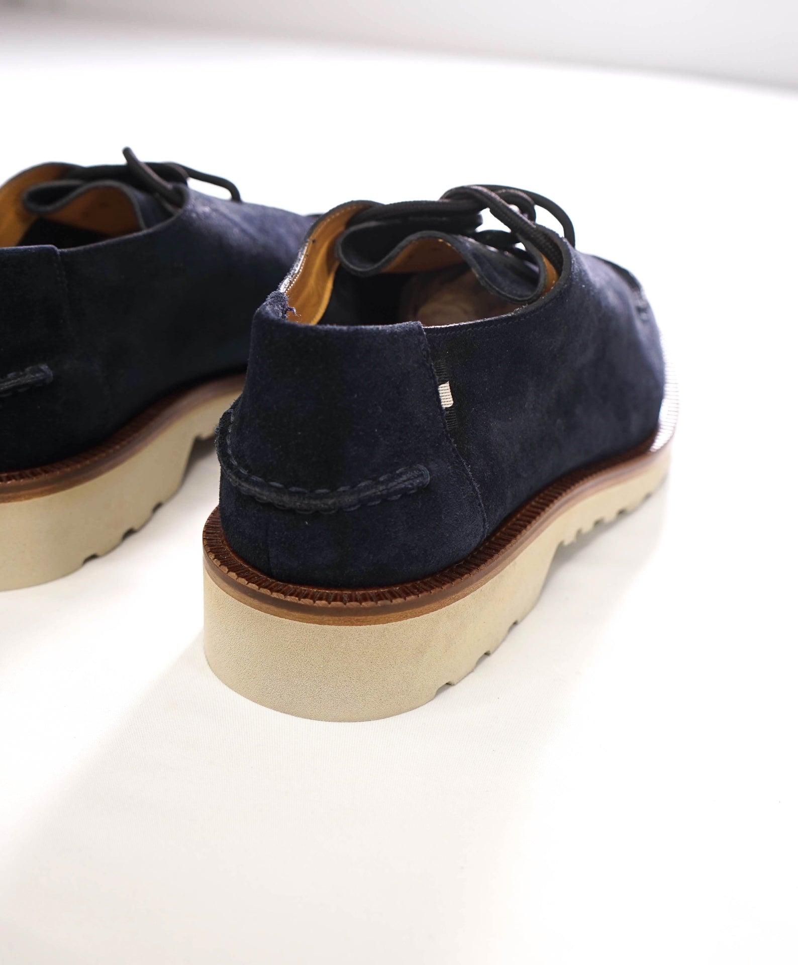 $820 BALLY - Navy Blue Suede Derby - US 10 D (UK9)