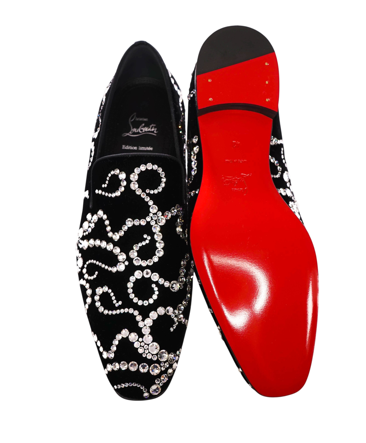 $2,095 LOUBOUTIN - Black STRASS OCTODANDELION Lmtd Edition Loafers - US 9 (EU42)