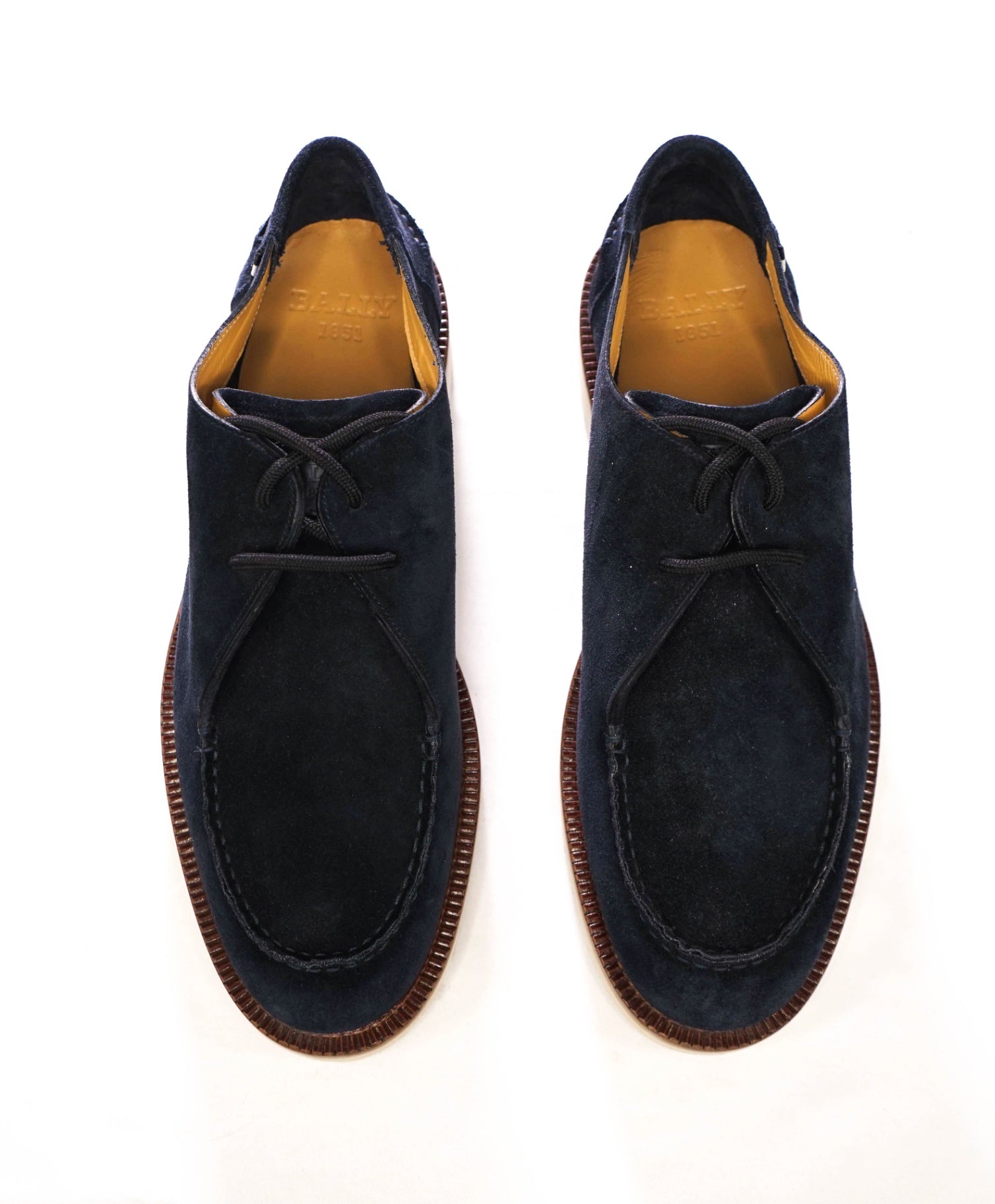 $820 BALLY - Navy Blue Suede Derby - US 10 D (UK9)
