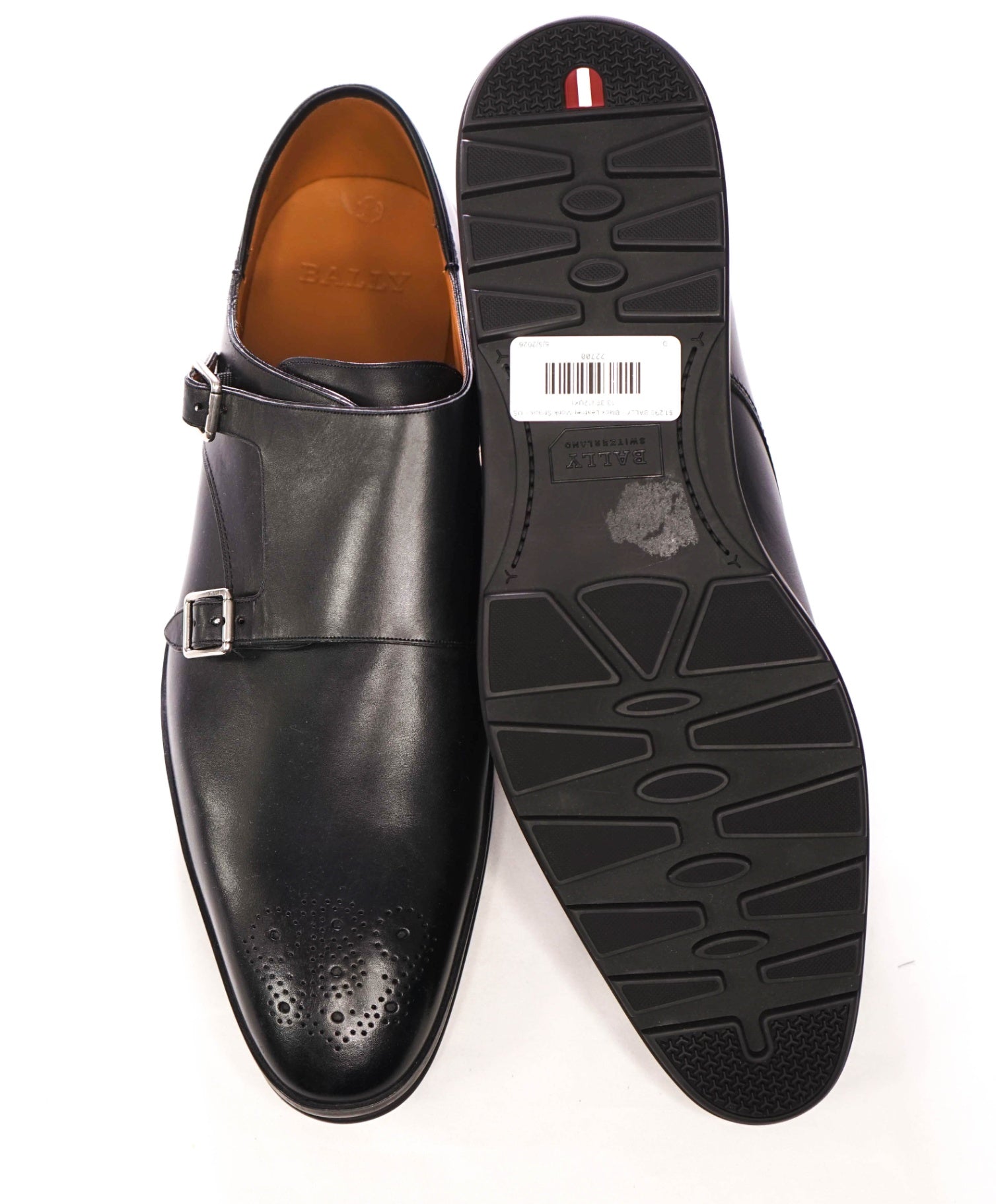 $1,295 BALLY - Black Leather Monk Straps - US 13 3E (12UK)
