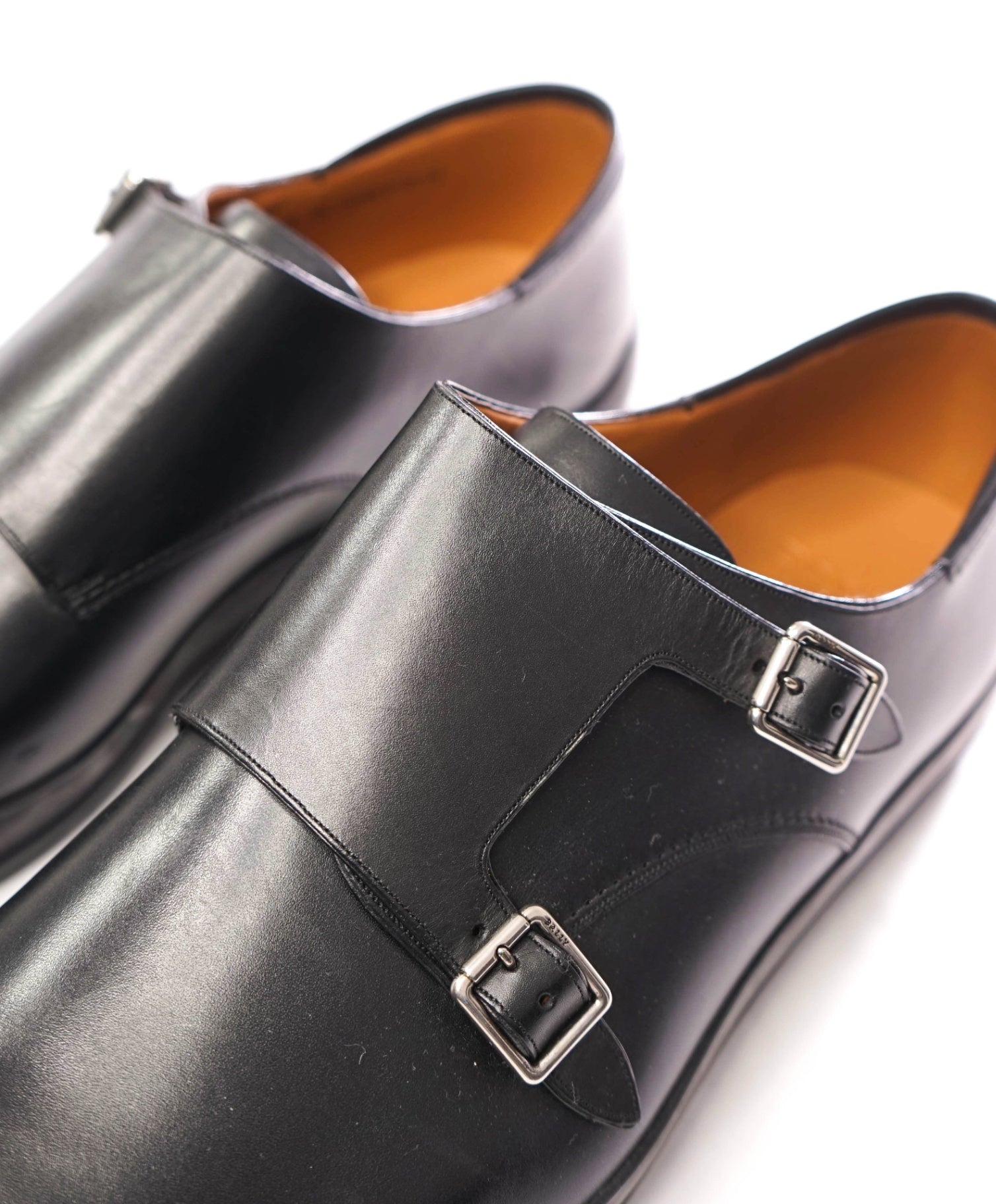 $1,295 BALLY - Black Leather Monk Straps - US 13 3E (12UK)