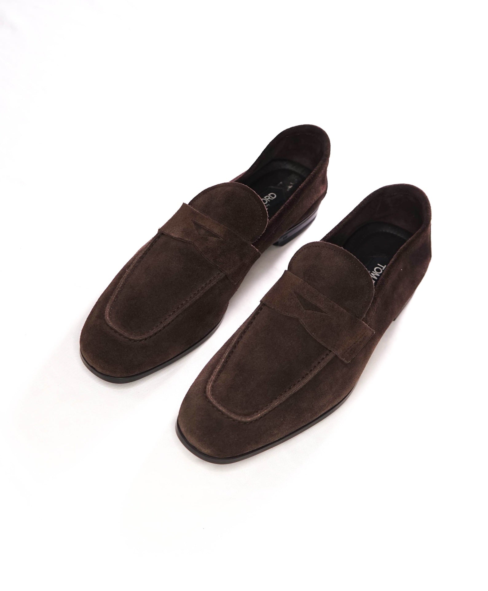$1,350 TOM FORD - Brown Suede Penny Loafers - US 10 (9UK)