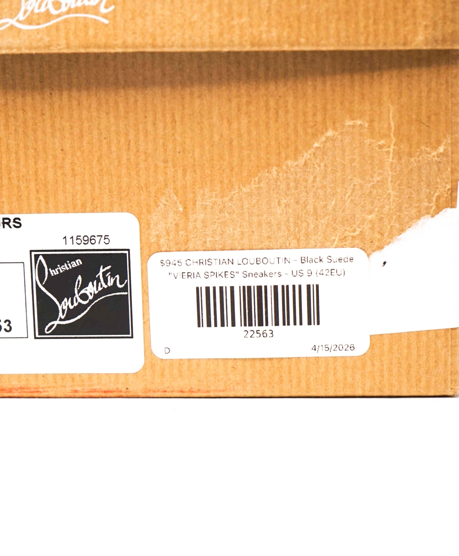 $945 LOUBOUTIN - Black Suede "VIERIA SPIKES" Sneakers - US 9 (42EU)