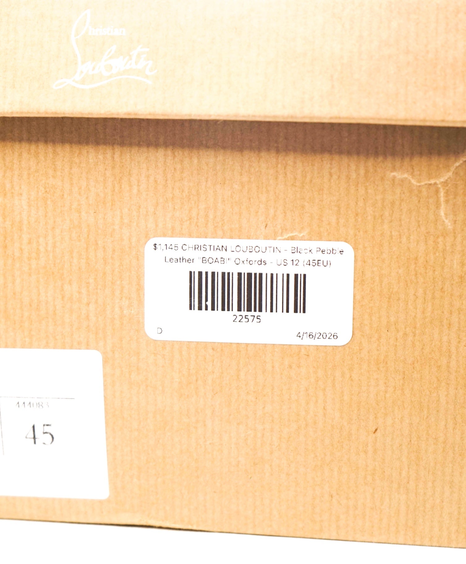 $1,145 LOUBOUTIN - Black Pebble Leather "BOABI" Oxfords - US 12 (45EU)