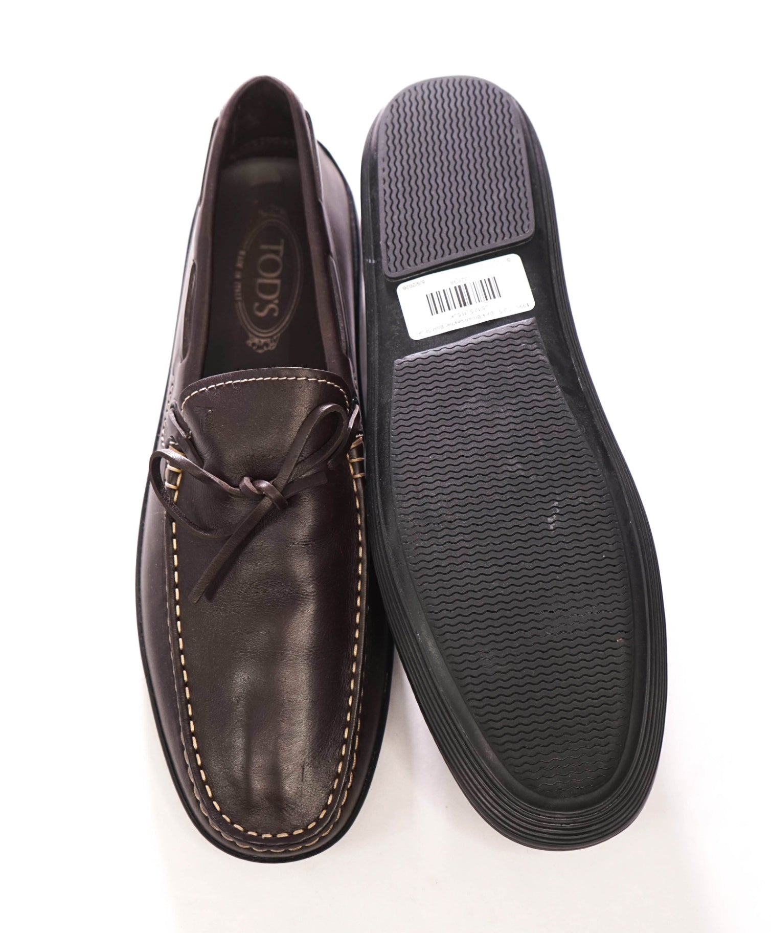 $995 TOD'S - Dark Brown Leather Boat Shoes - US 12.5 (11.5UK)