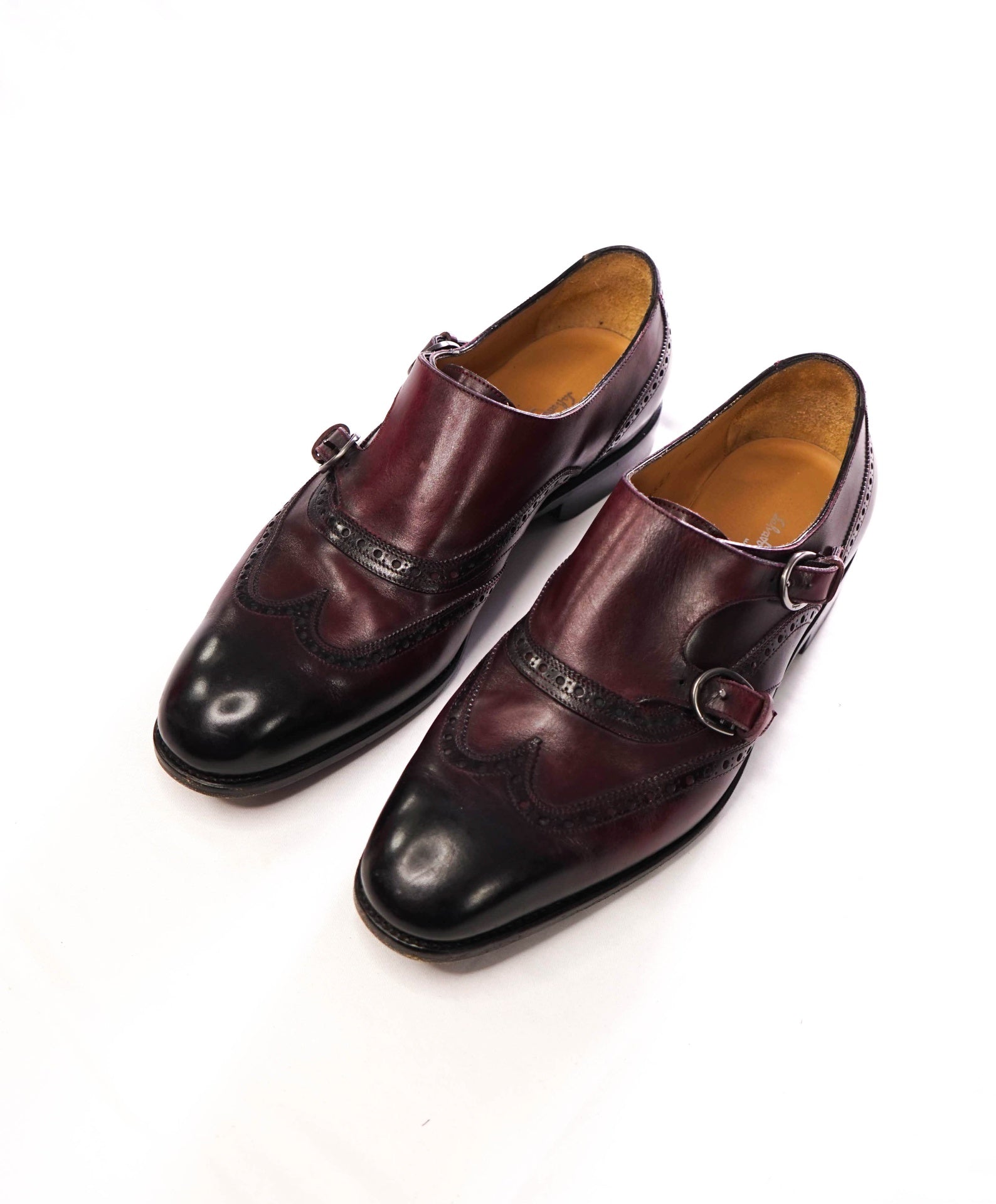 $2,250 FERRAGAMO - SPECIAL EDITION Plum TREVISO Monk - 8.5 EE