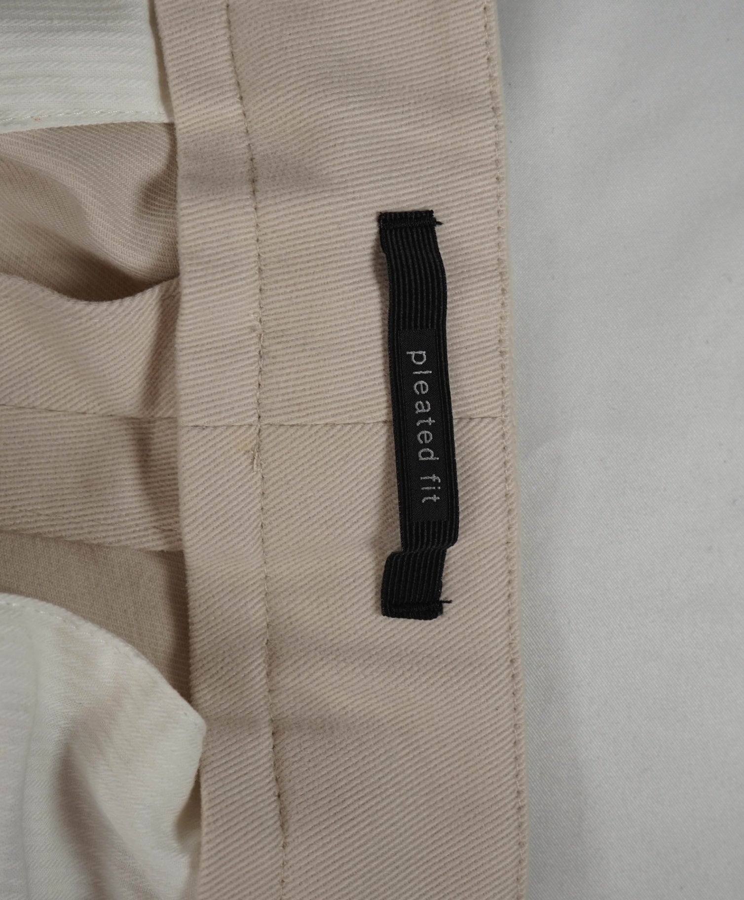 $760 ZEGNA - Beige Cotton "ZIPPER ANKLE" Winter Pleated Chinos - 37W