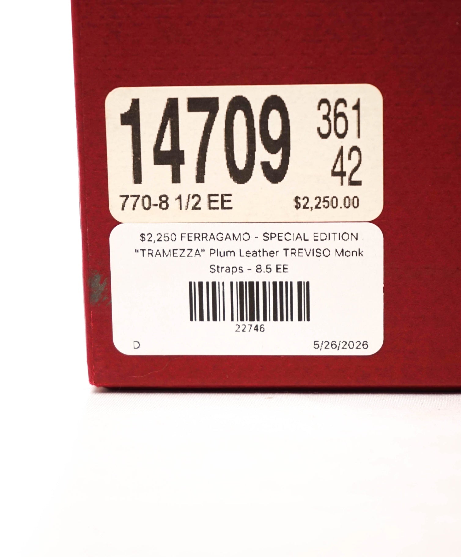 $2,250 FERRAGAMO - SPECIAL EDITION Plum TREVISO Monk - 8.5 EE
