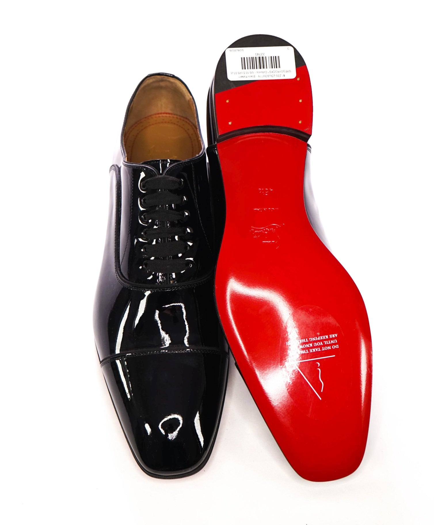$1,295 LOUBOUTIN - Black Patent "GREGGYROCKS" Oxfords - US 12.5 (45.5EU)