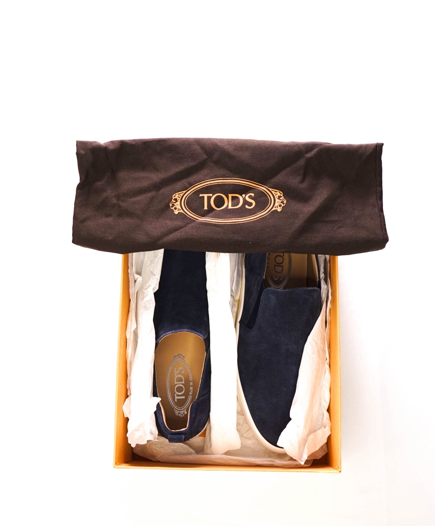 $825 TOD'S - Navy Blue Suede Loafers - US 8 (7UK)