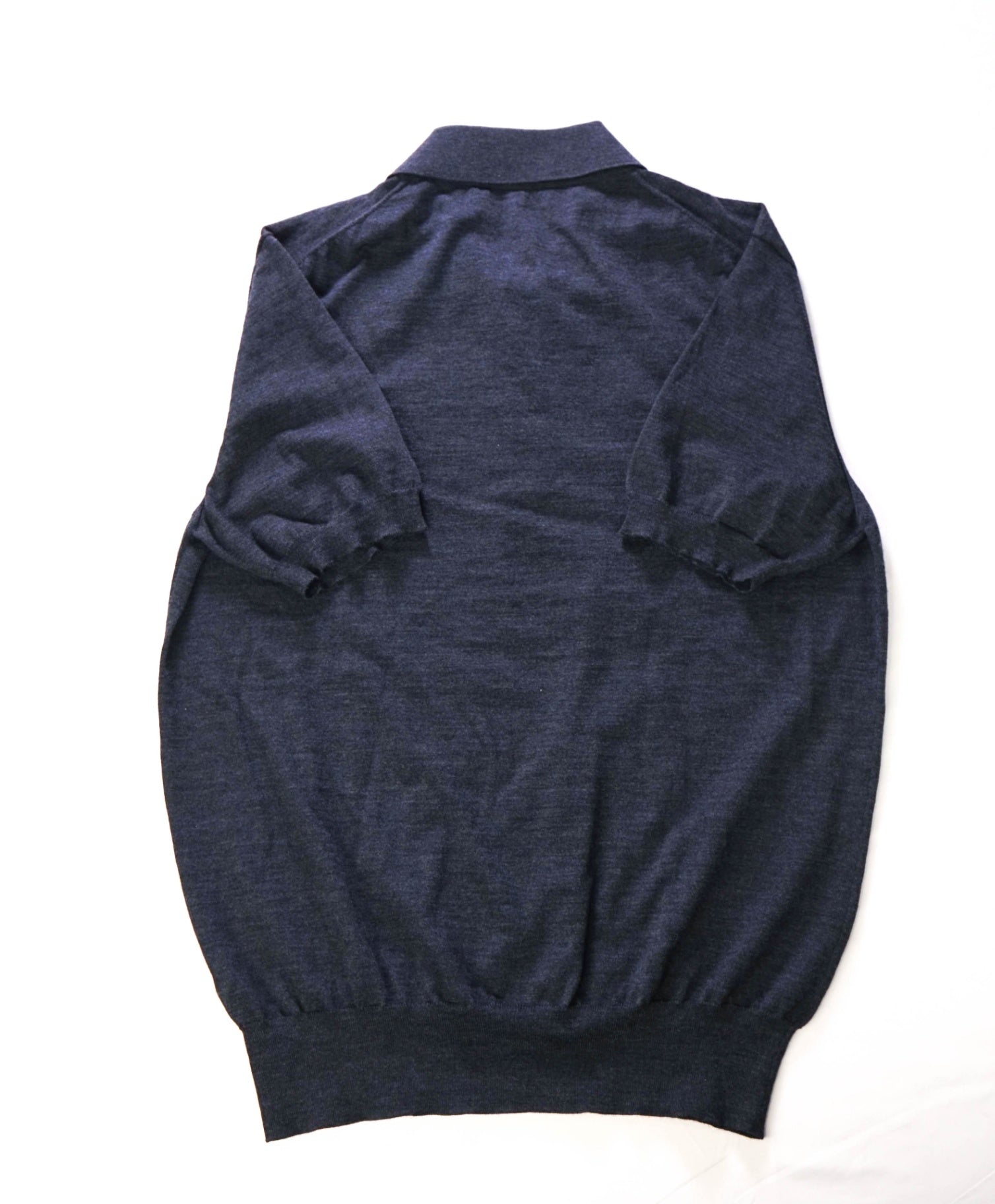 $995 BRIONI - Gray Wool LOGO Ribbed Sweater Polo Shirt - 40 (Medium)
