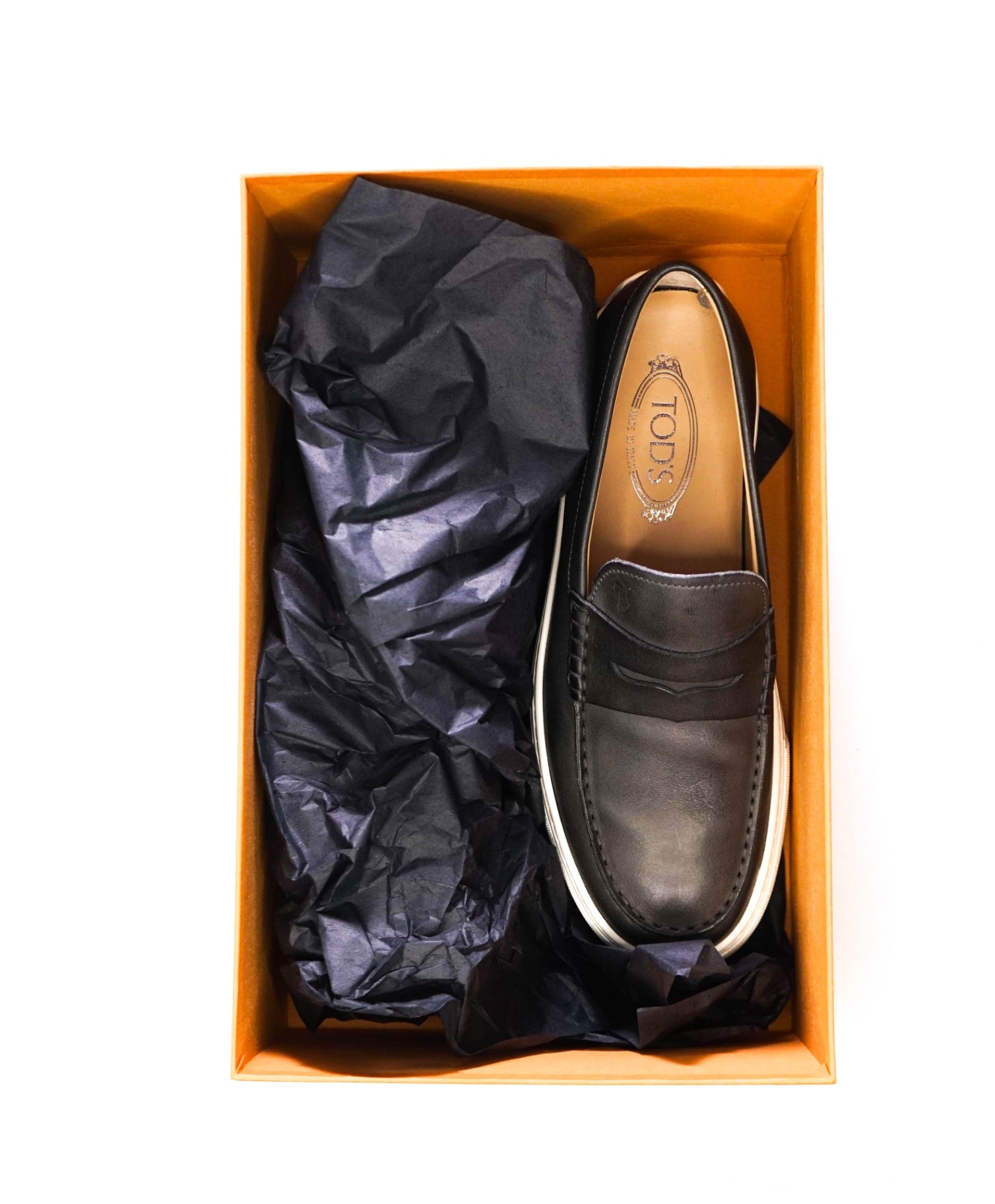 $975 TOD'S - Gray Leather Penny Loafers - US 8.5 (7.5UK)