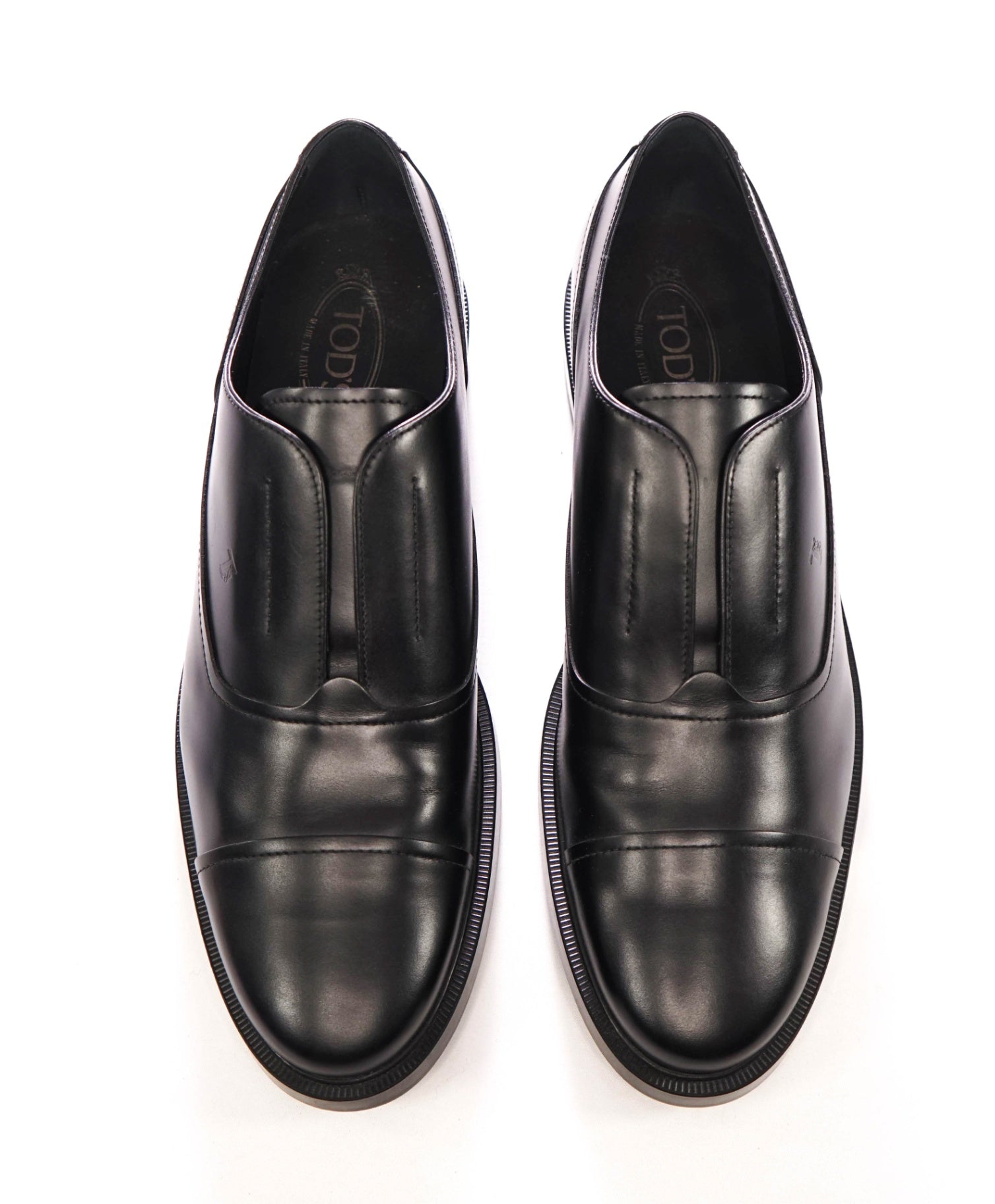 $650 TOD'S - Black Leather Loafers - US 12 (UK11)