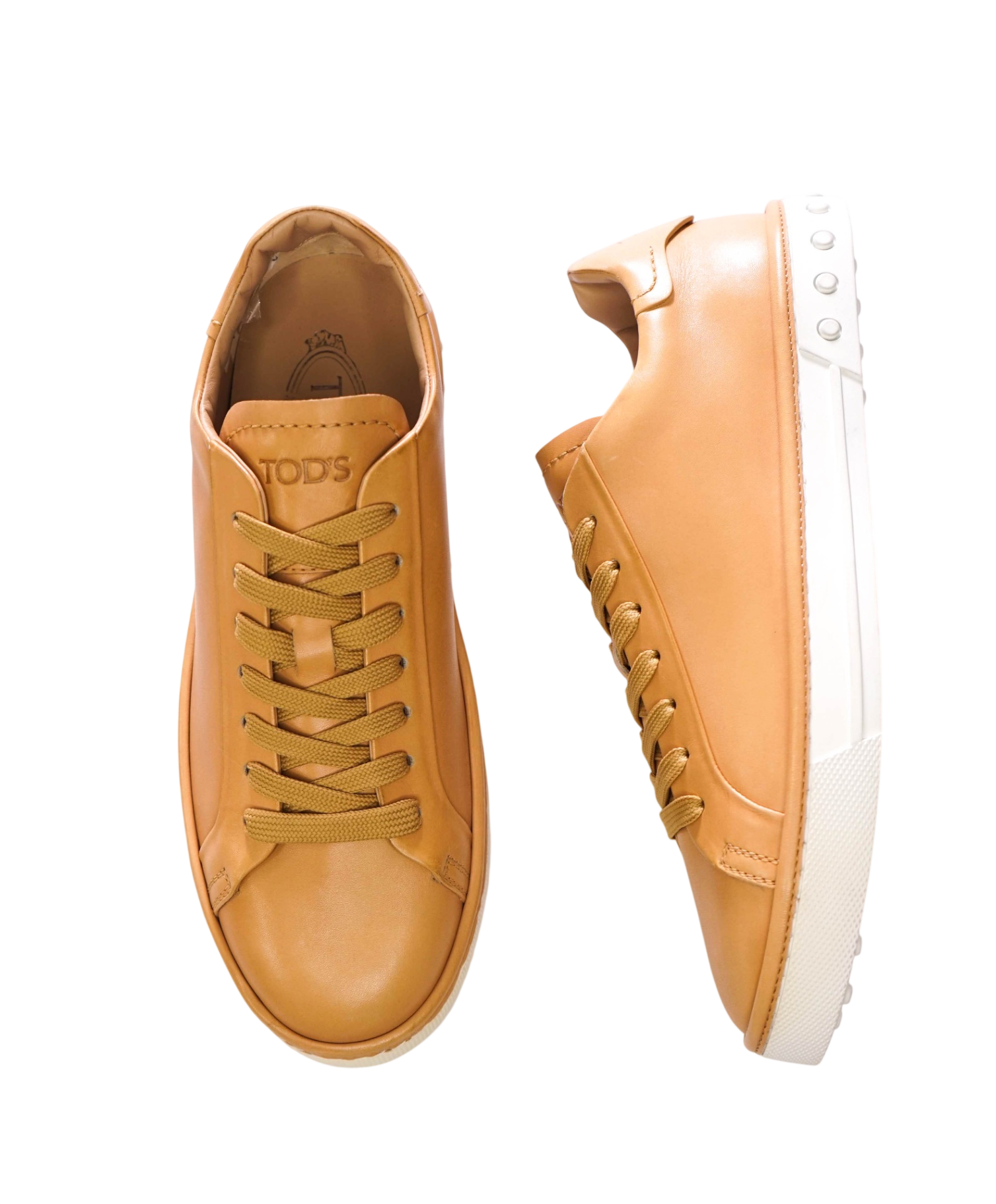 $750 TOD'S - Tan Leather Sneakers - US 8 (7UK)
