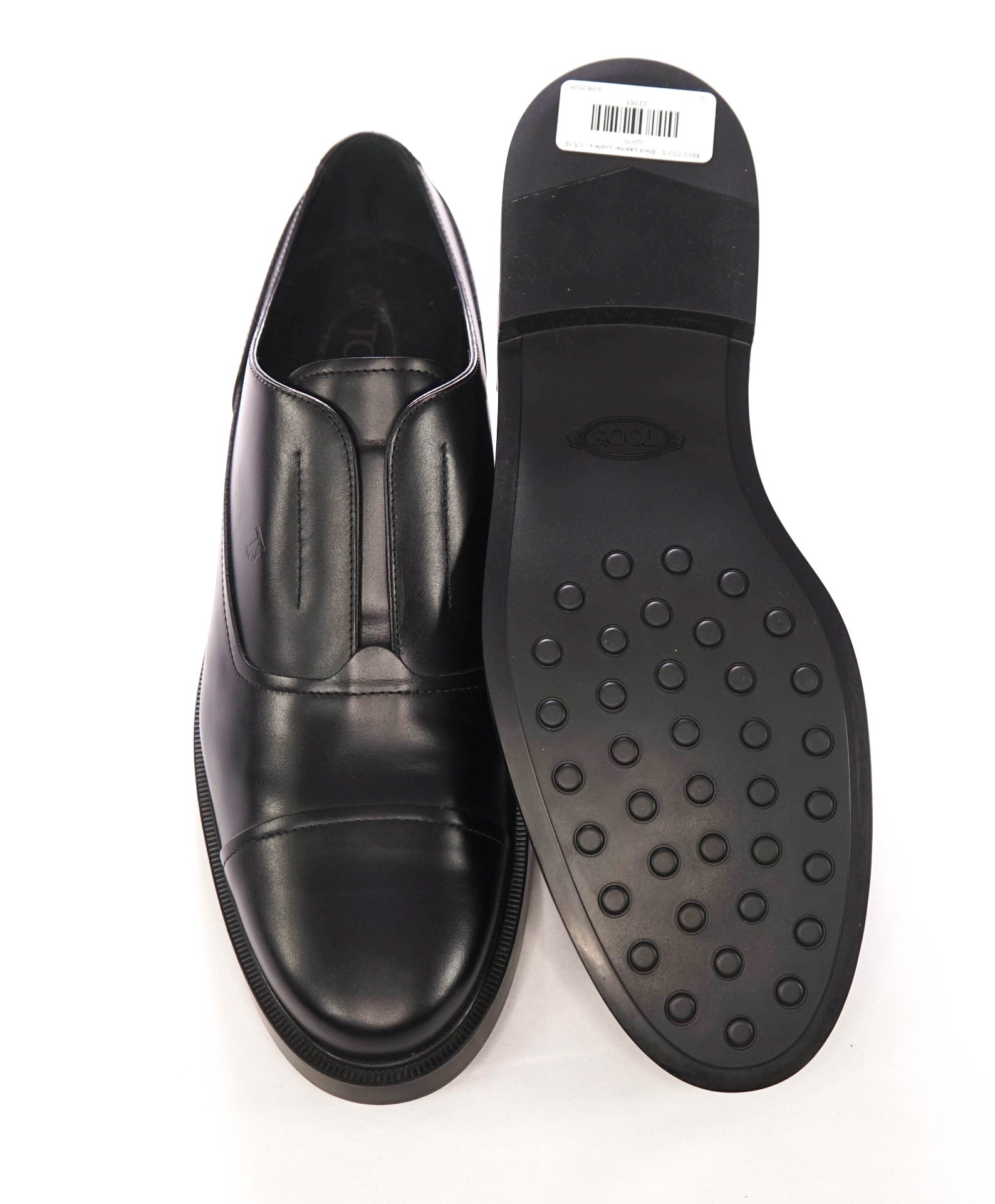 $650 TOD'S - Black Leather Loafers - US 12 (UK11)