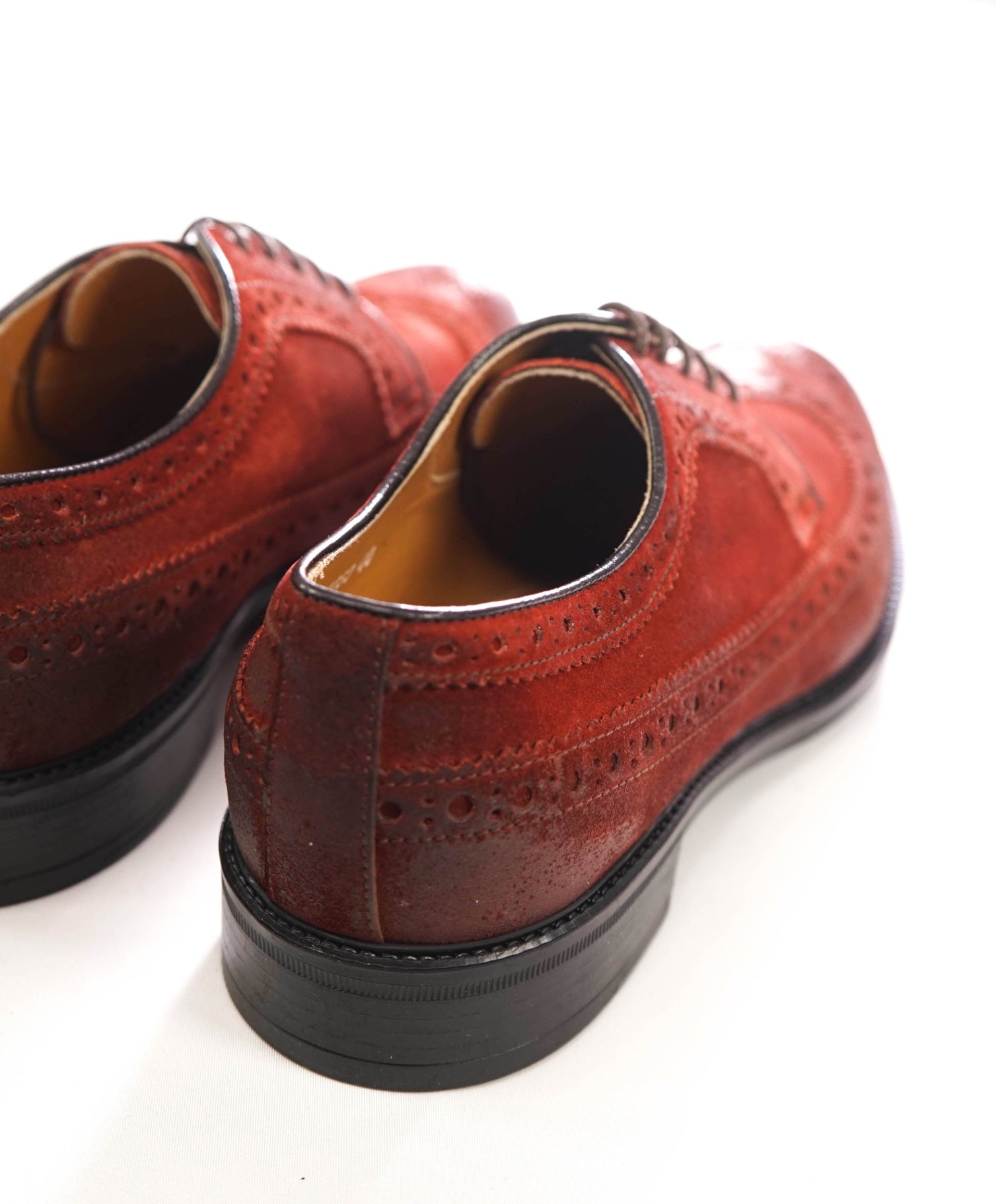 $595 DOUCAL'S - Red Suede Wingtip Derby - US 7 (40EU)