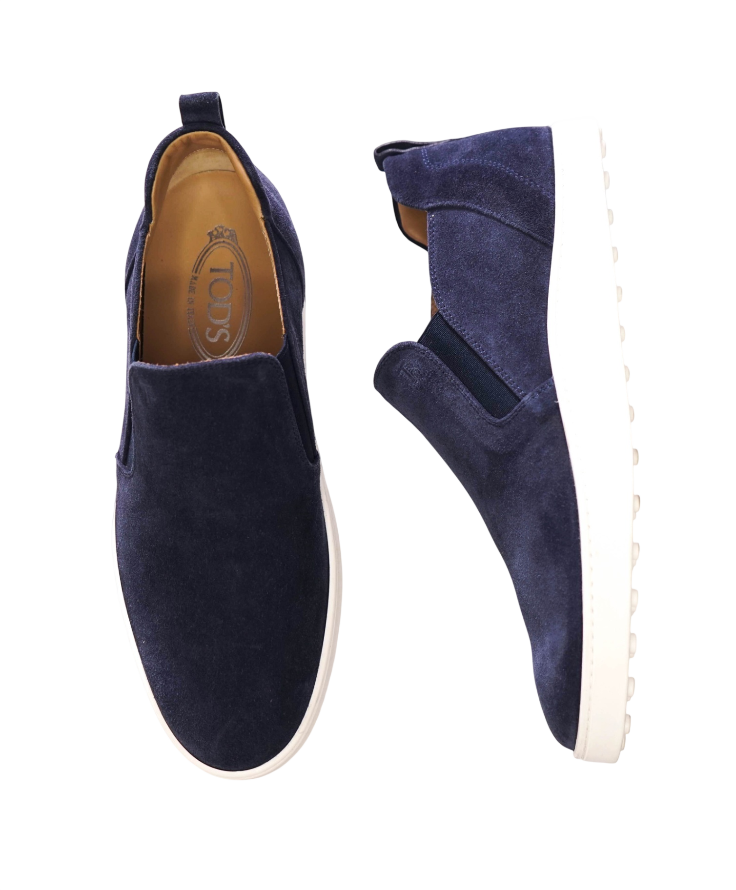 $825 TOD'S - Navy Blue Suede Loafers - US 8 (7UK)