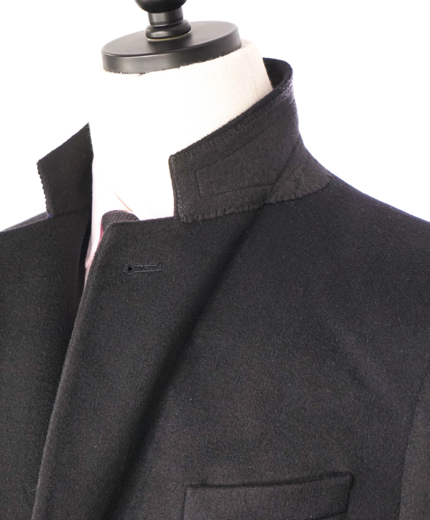 $6,300 GIORGIO ARMANI - Solid Black Wool/Cashmere Overcoat - 40R