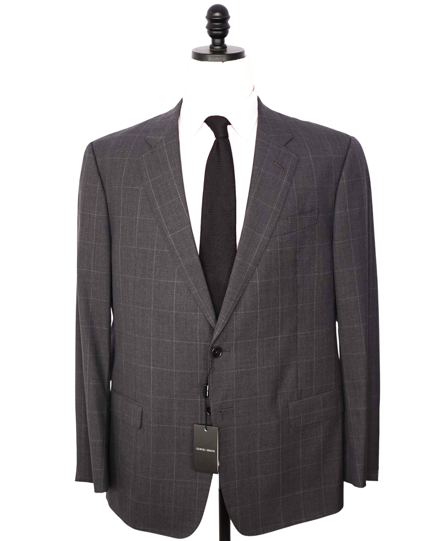 $3,095 GIORGIO ARMANI - Gray Plaid Super 160's Wool Suit - 48R