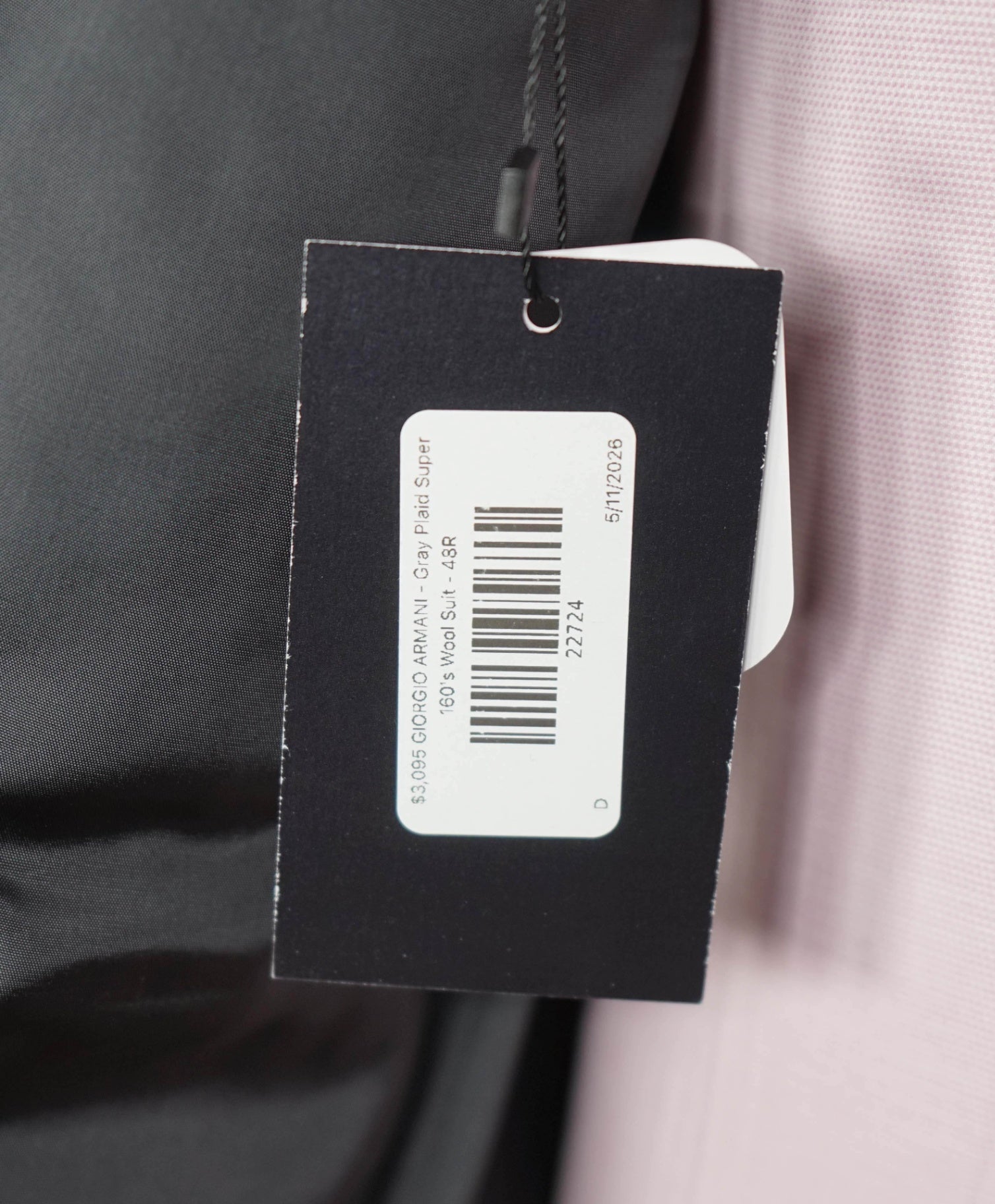 $3,095 GIORGIO ARMANI - Gray Plaid Super 160's Wool Suit - 48R