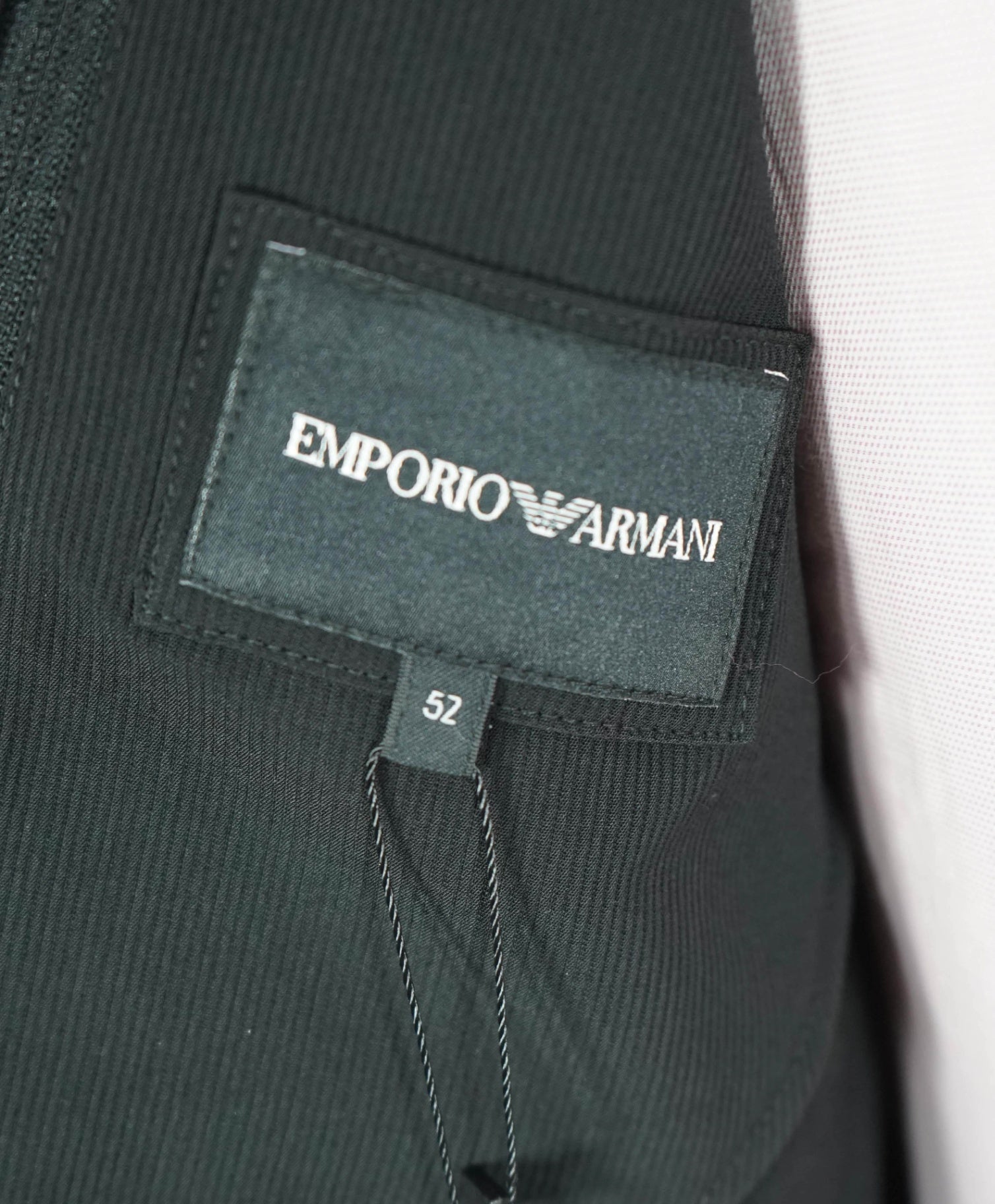 $795 EMPORIO ARMANI - Black Ribbed Poly Hooded Blazer - 42