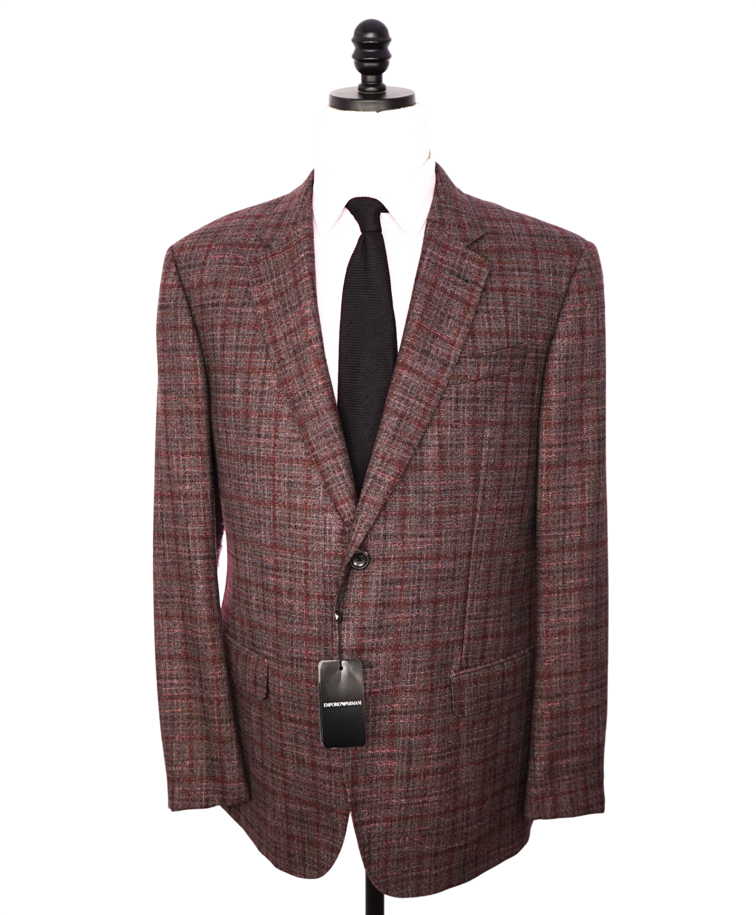 $1,595 EMPORIO ARMANI - Brown/Burgundy Wool "G-LINE" Blazer - 46R